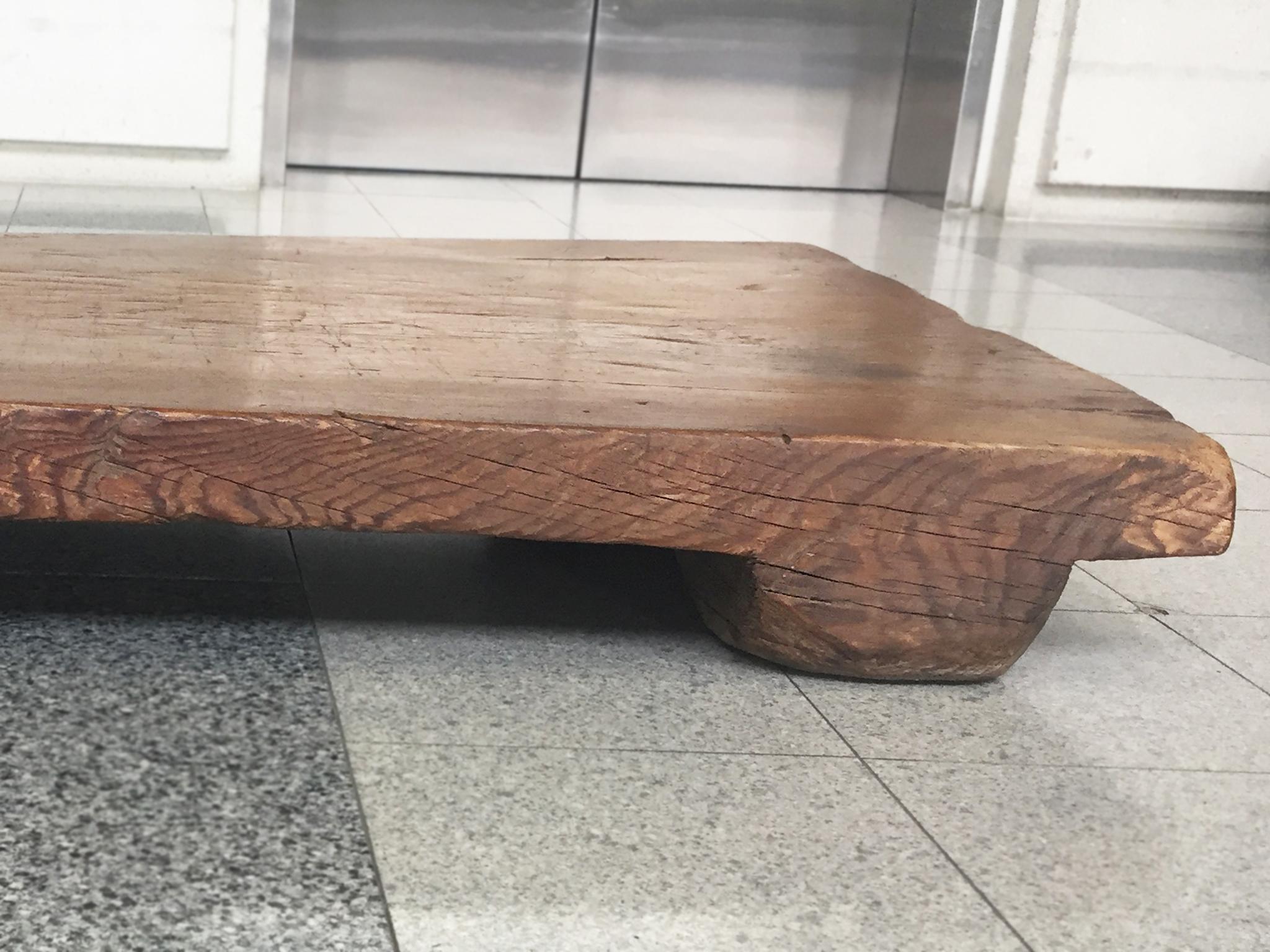 Rustic Low Plinth Coffee Table in the Style of Axel Vervoordt
