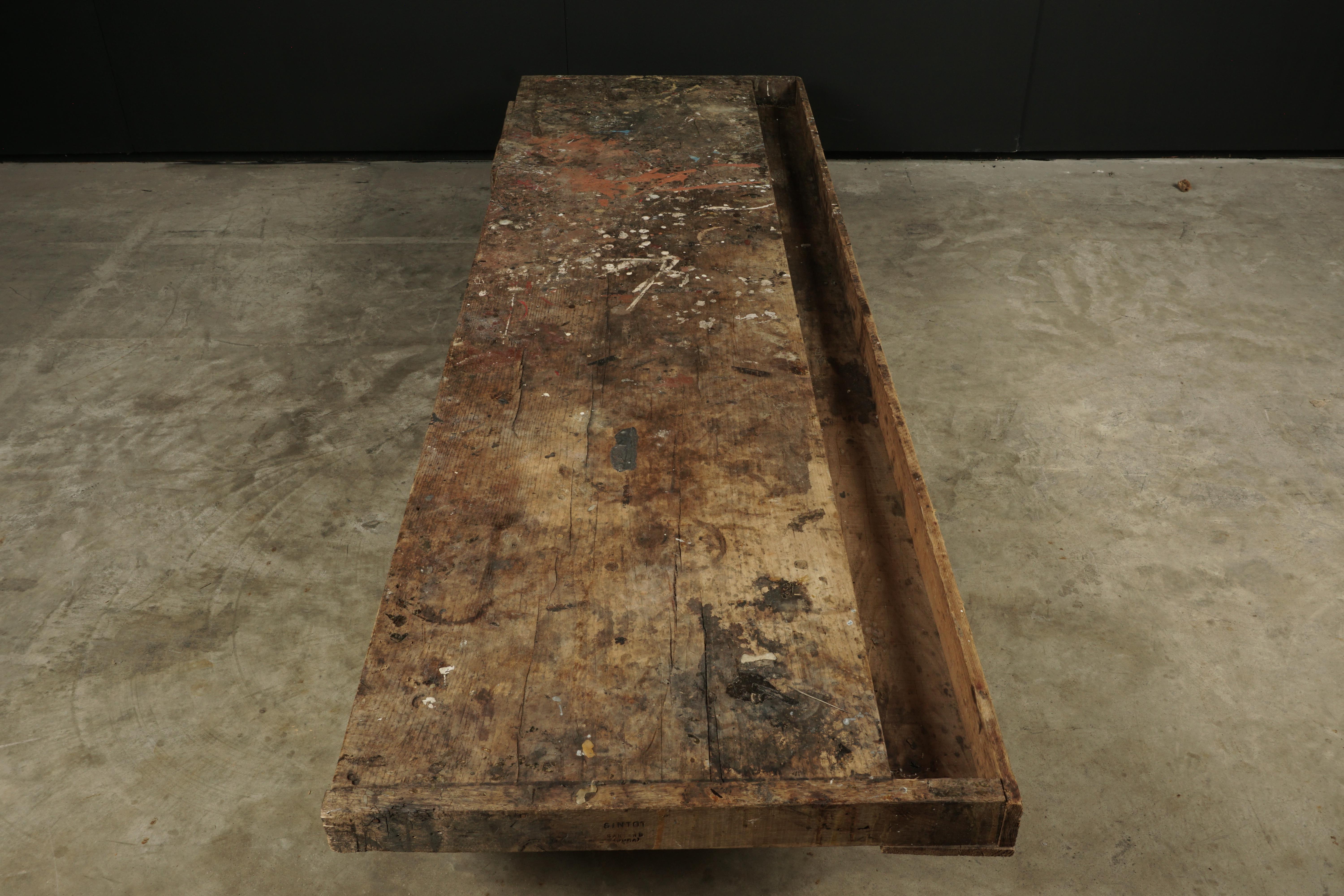 Mid-20th Century Large Primitive Coffee Table from France, circa 1950
