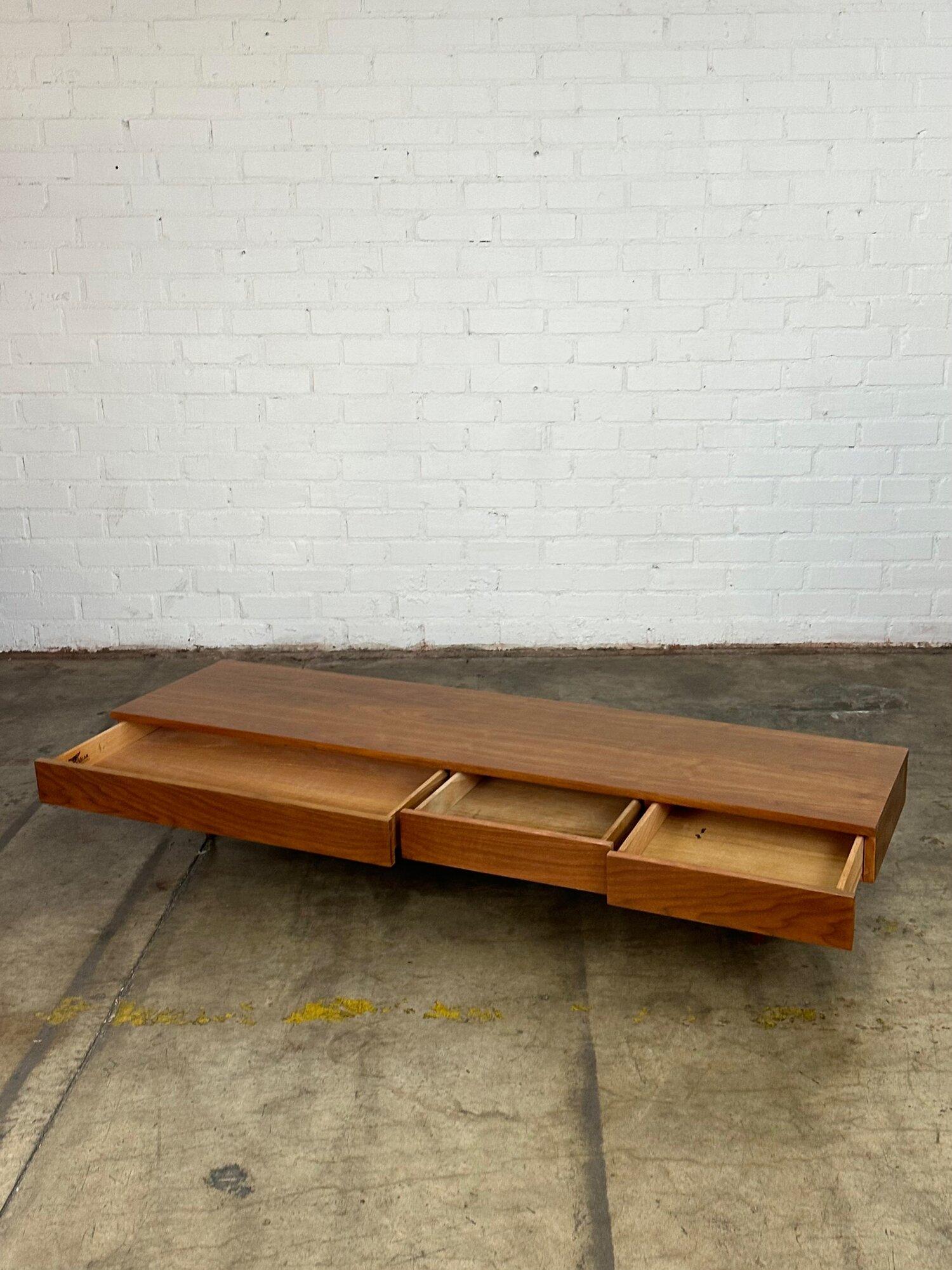 Mid-20th Century Low profile American of martinsville coffee table/ Bench 