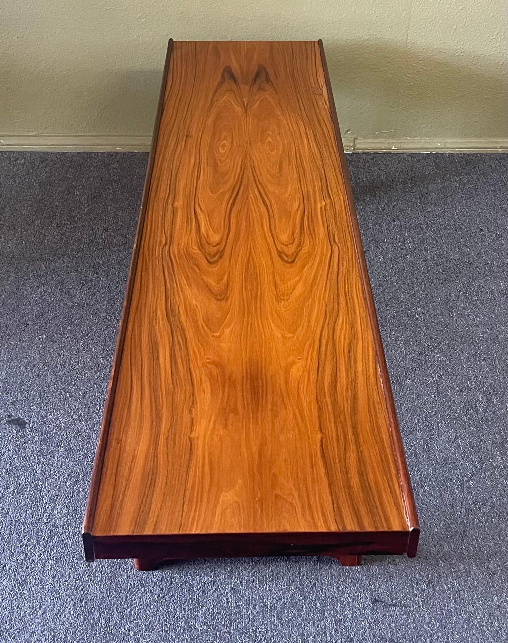 Low Profile Bench / Coffee Table in Rosewood by Torbjørn Afdal for Bruksbo For Sale 5