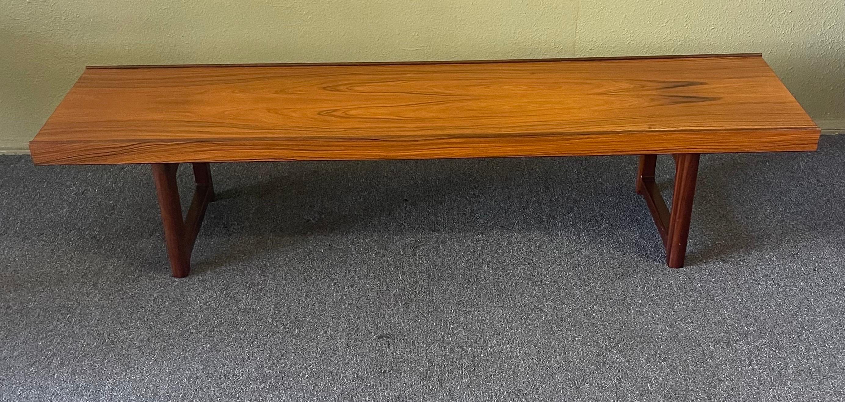 Norwegian Low Profile Bench / Coffee Table in Rosewood by Torbjørn Afdal for Bruksbo For Sale