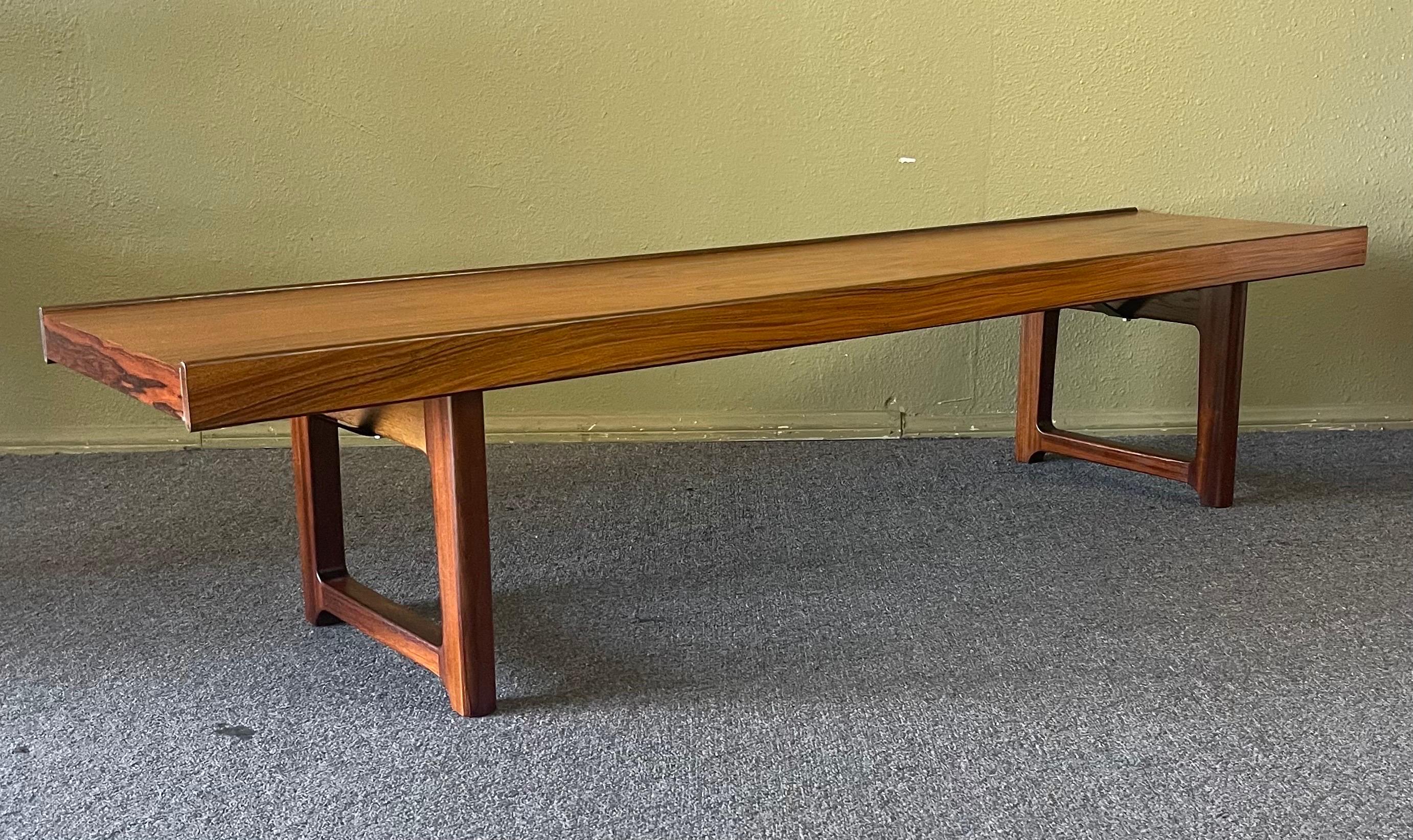20th Century Low Profile Bench / Coffee Table in Rosewood by Torbjørn Afdal for Bruksbo For Sale