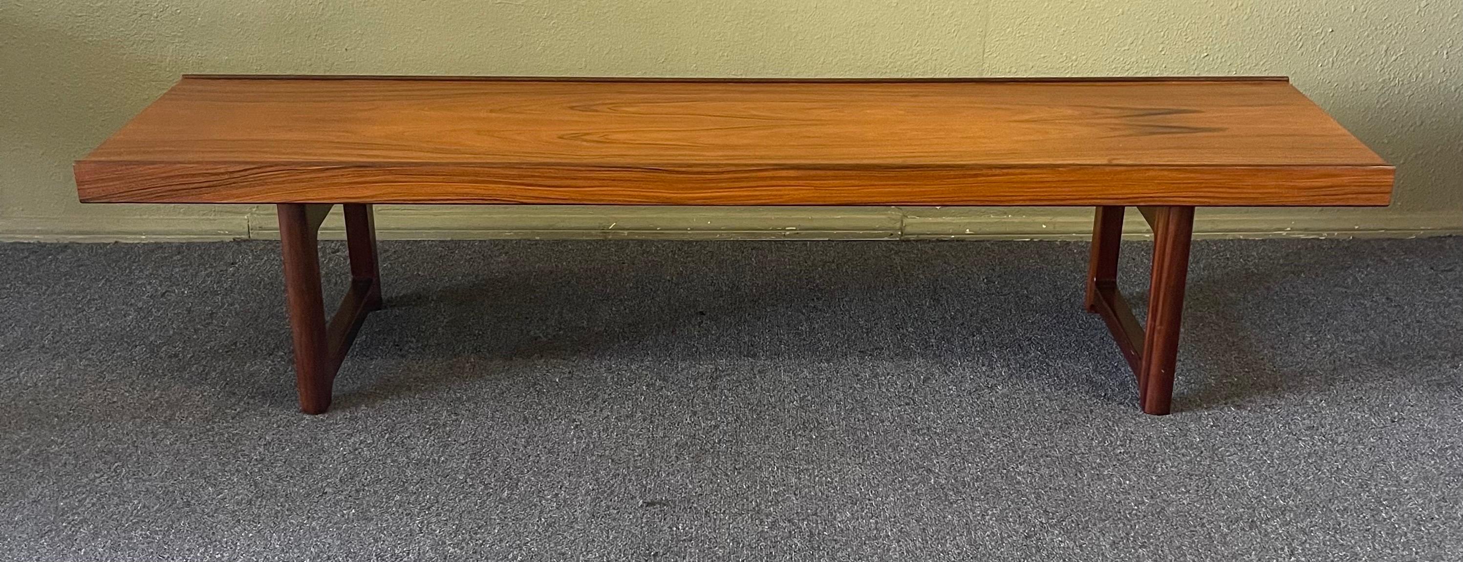 Low Profile Bench / Coffee Table in Rosewood by Torbjørn Afdal for Bruksbo For Sale 2