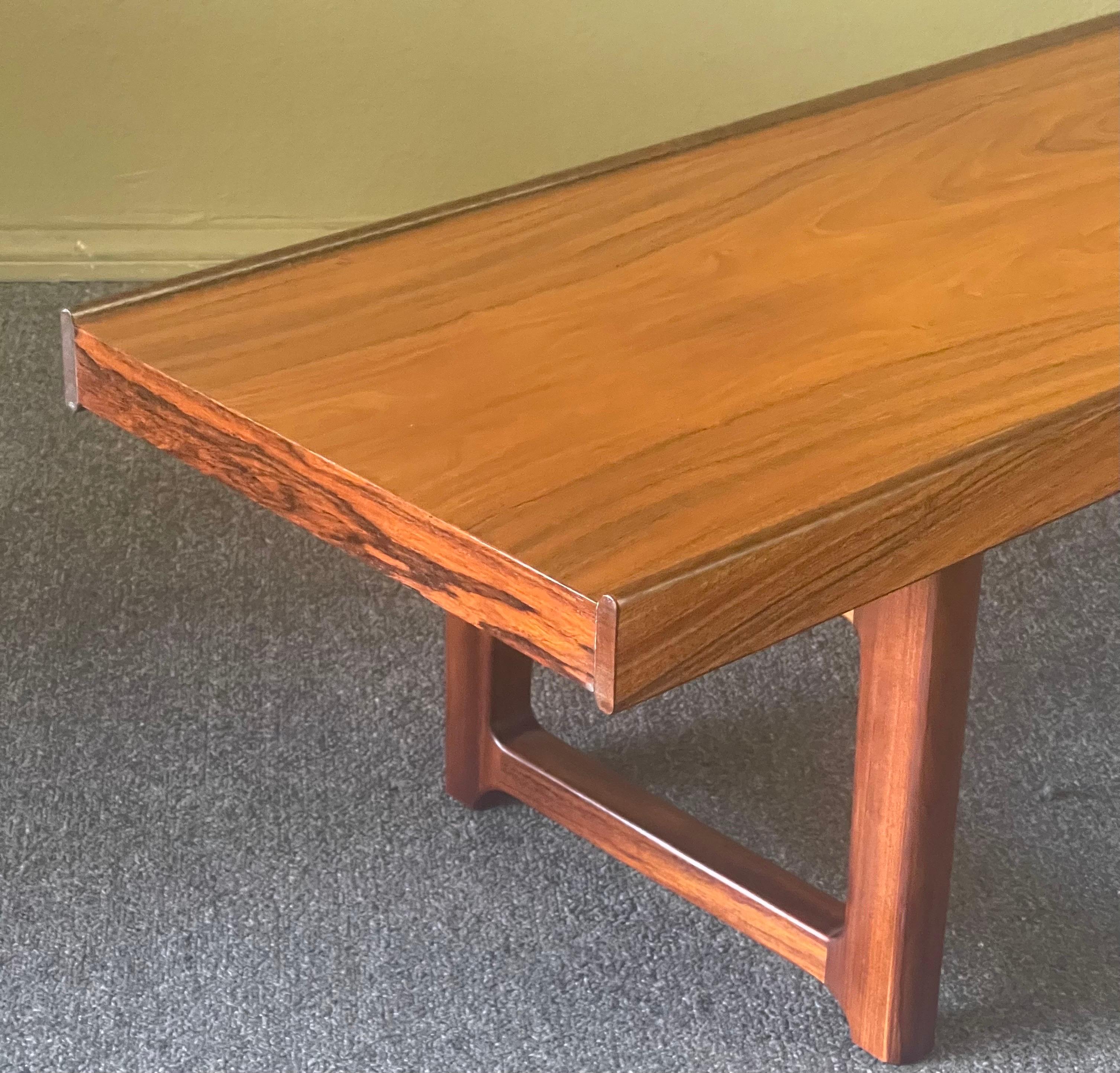 Low Profile Bench / Coffee Table in Rosewood by Torbjørn Afdal for Bruksbo For Sale 3