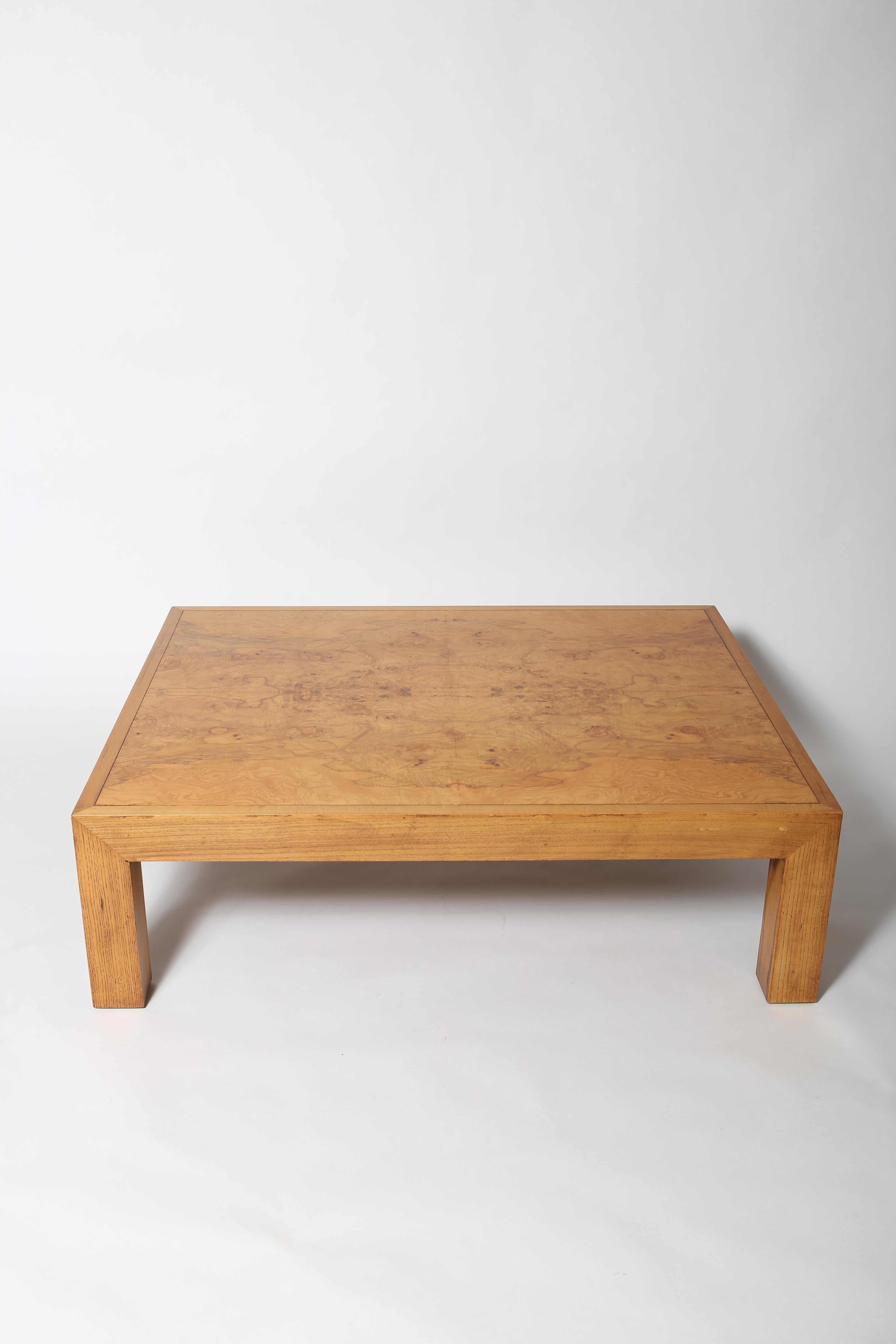 Mid-Century Modern Chunky Mid-century burl wood Coffee Table