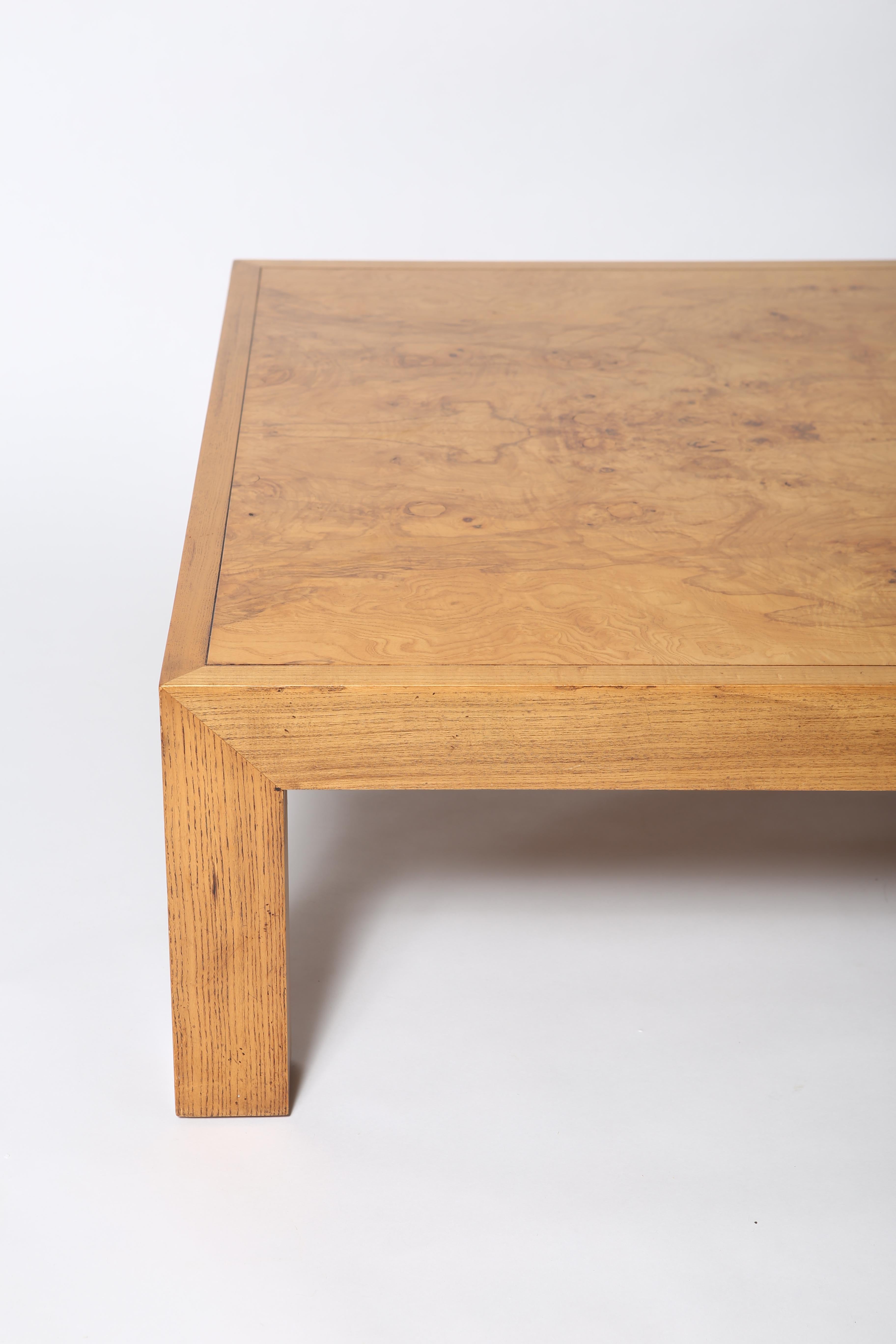 American Chunky Mid-century burl wood Coffee Table