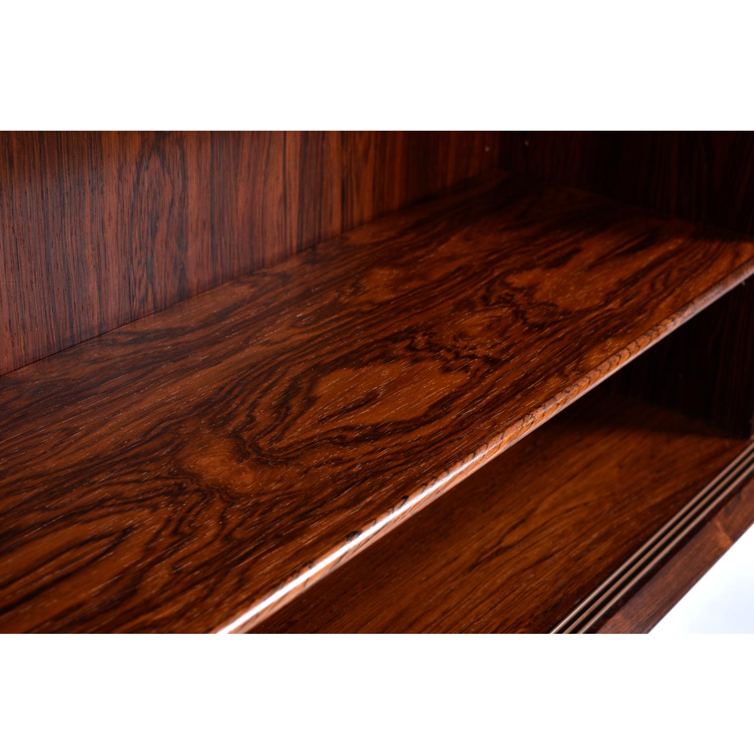 Mid-20th Century Low Profile Danish Rosewood Bookcase or Media Stand on Hairpin Legs
