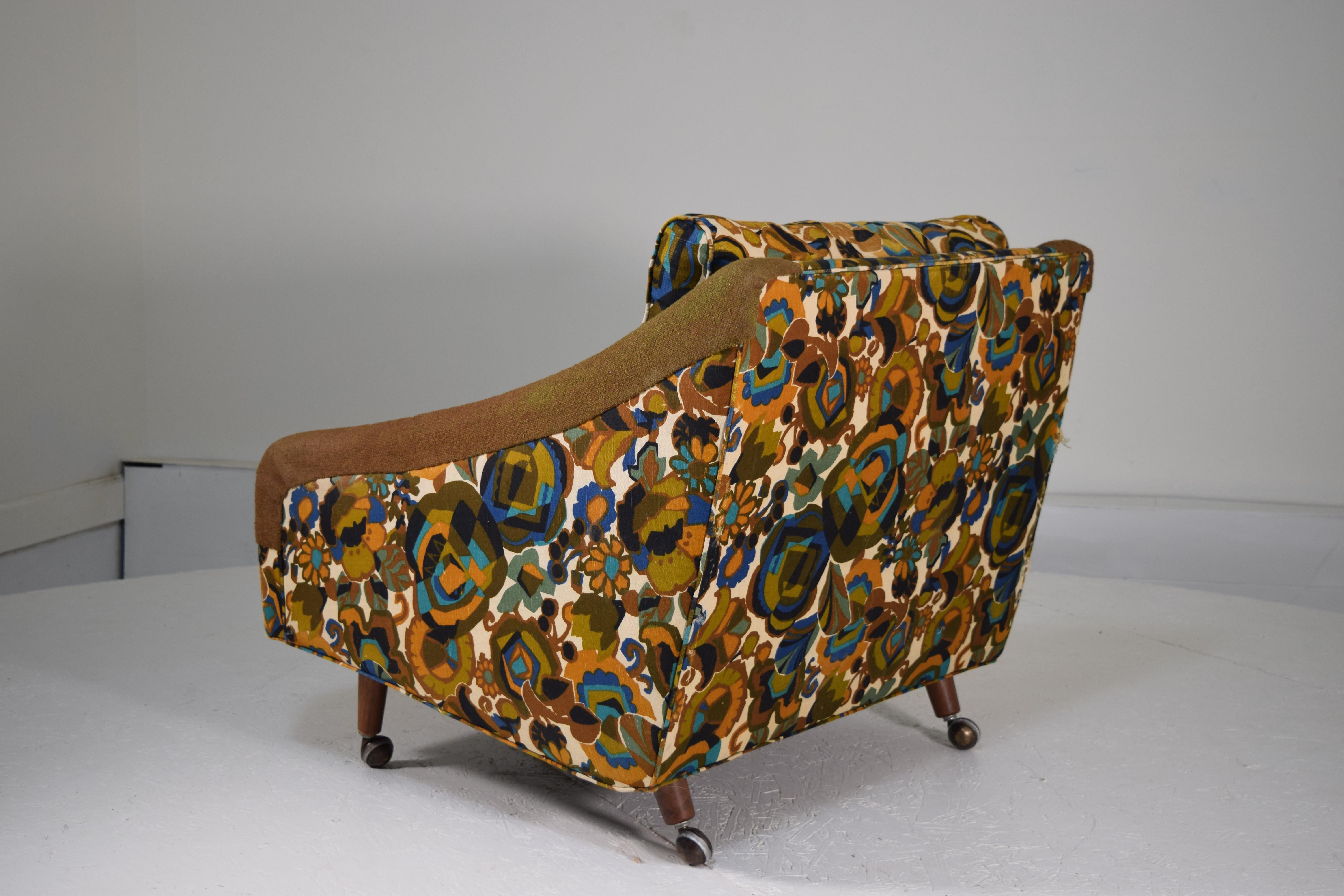 1967 Chaise à profil bas sur roulettes de W & J Sloan. Largeur 30