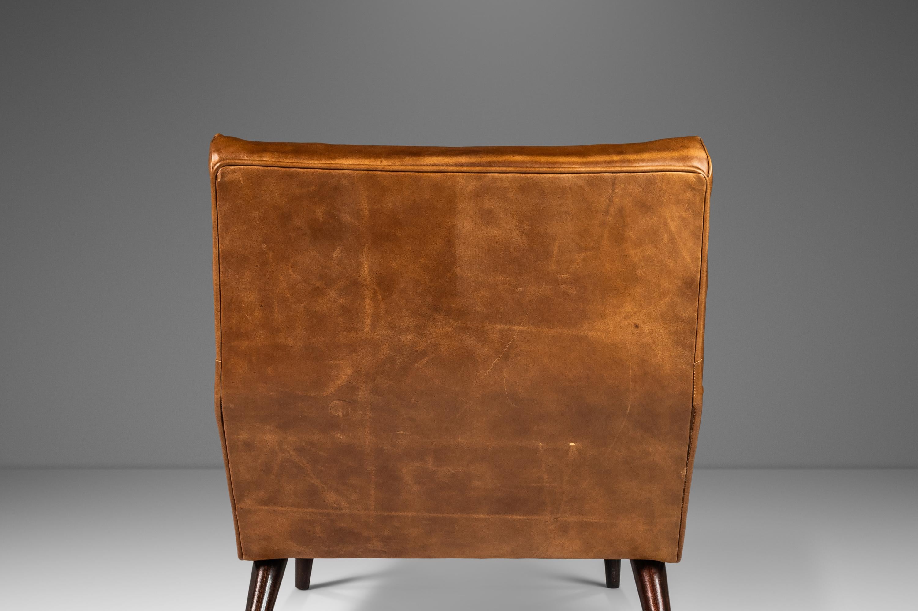 Low Profile Lounge Chair in Leather Attributed to Carlo de Carli, Italy, 1960's For Sale 9