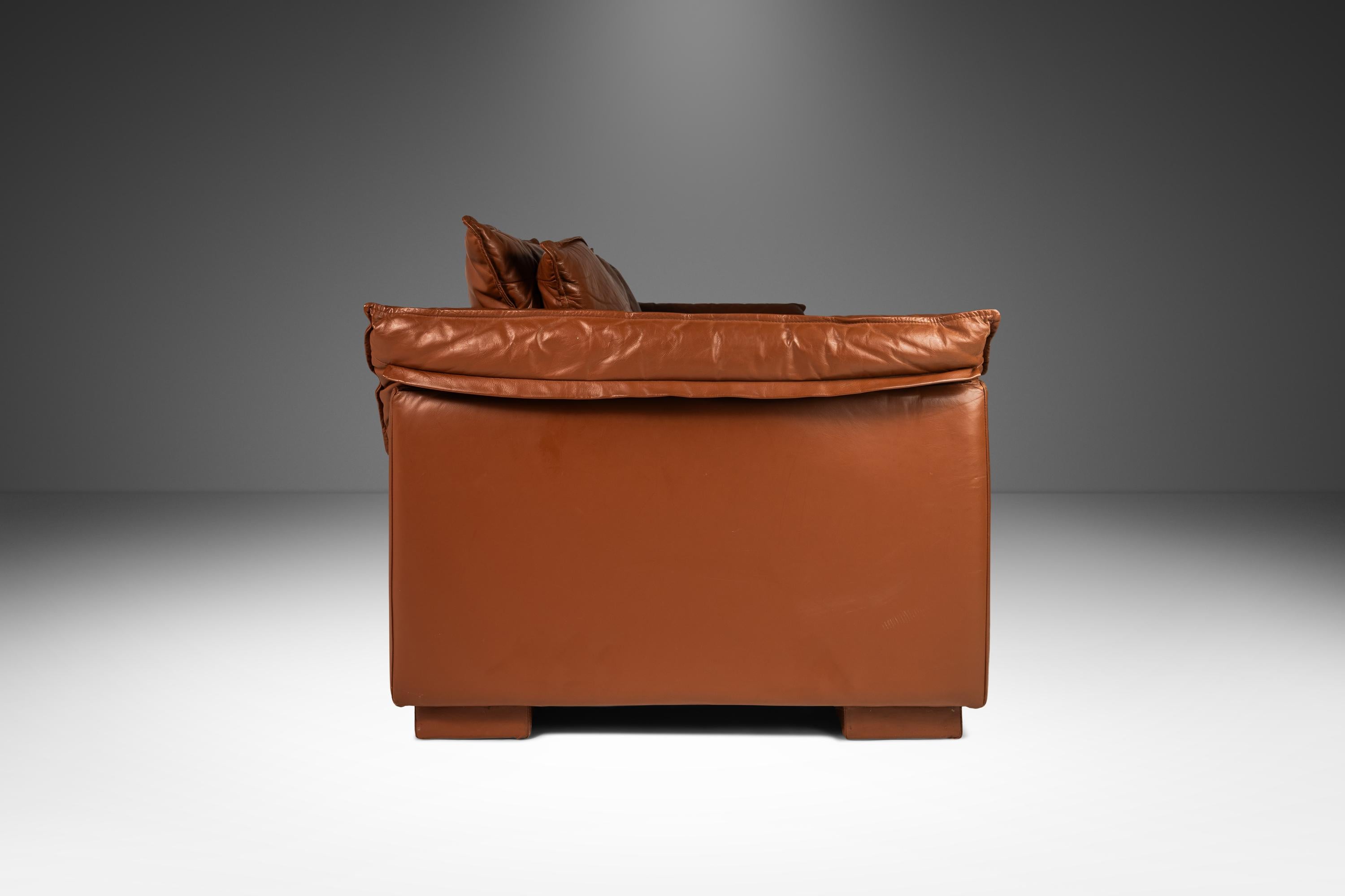 low profile leather loveseat