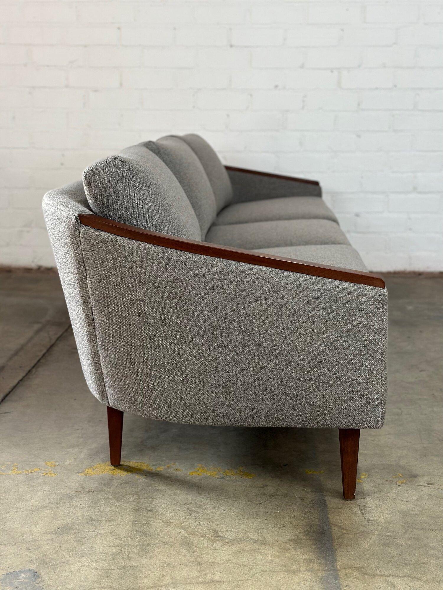Mid-Century Modern Low Profile Midcentury Sofa in Grey