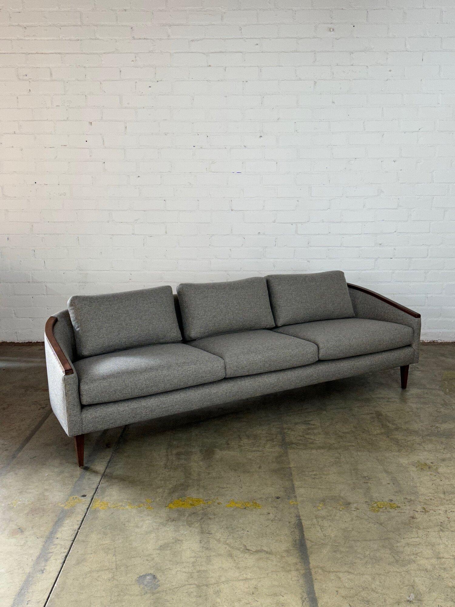 American Low Profile Midcentury Sofa in Grey