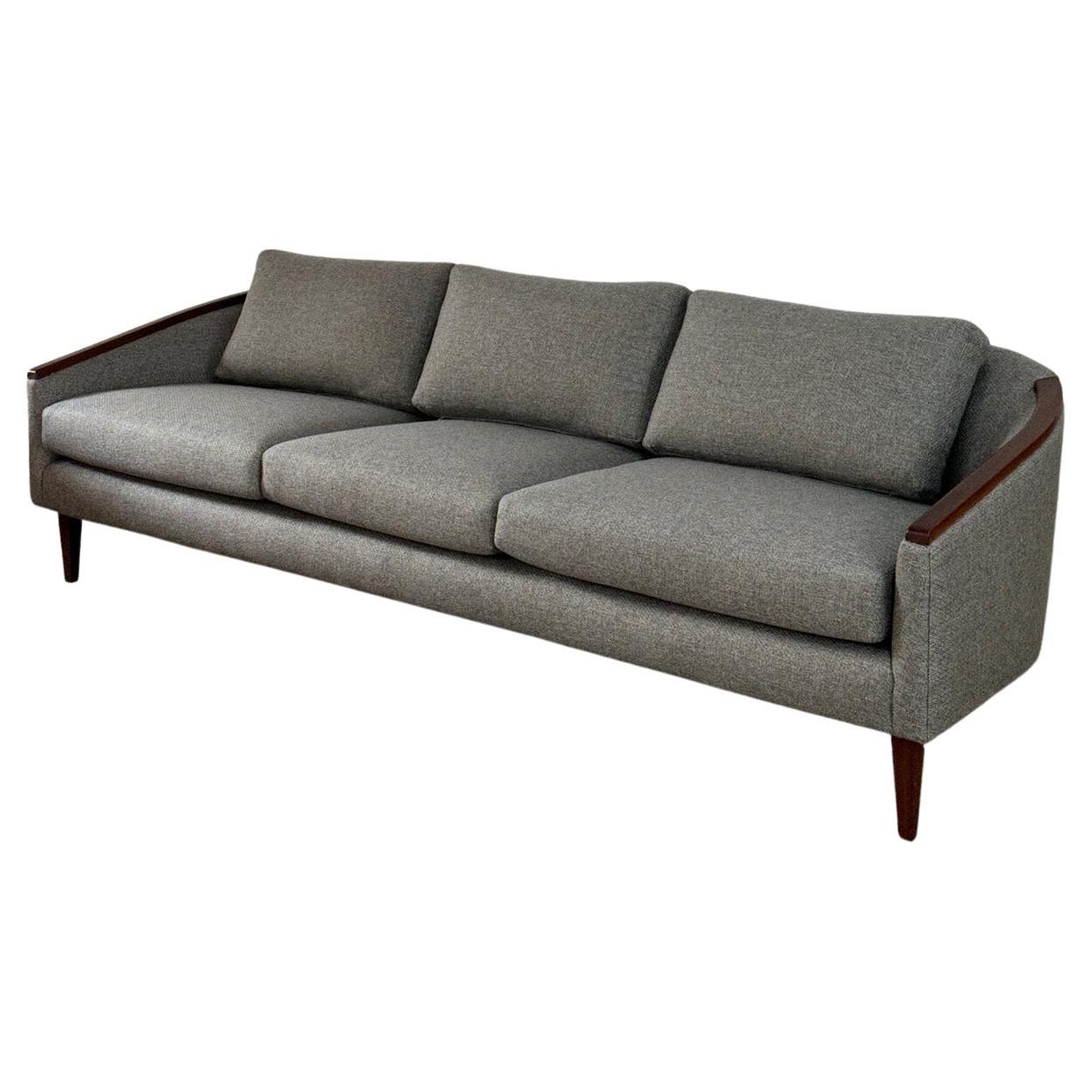 Low Profile Midcentury Sofa in Grey