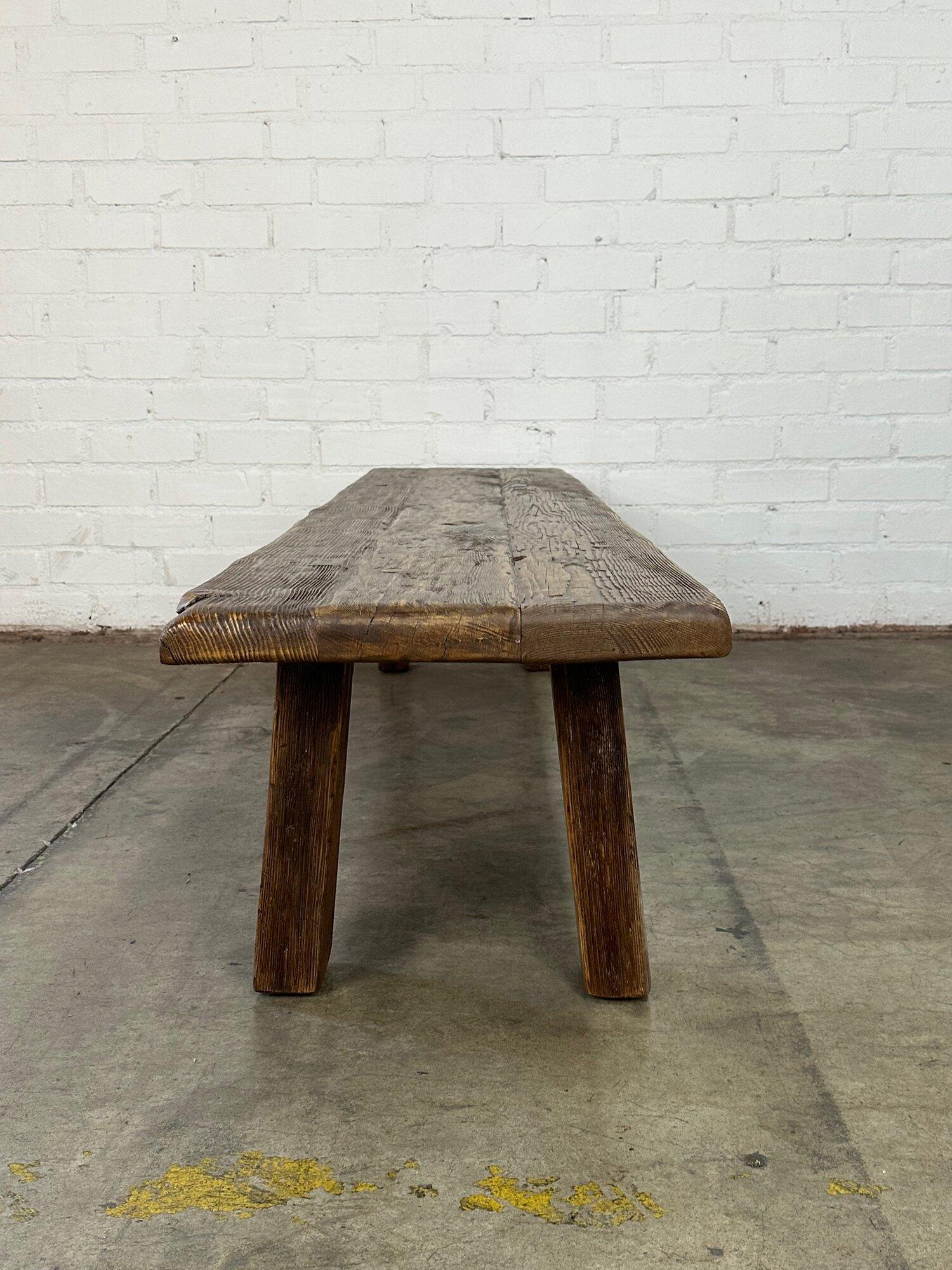Low profile primitive bench or coffee table For Sale 7