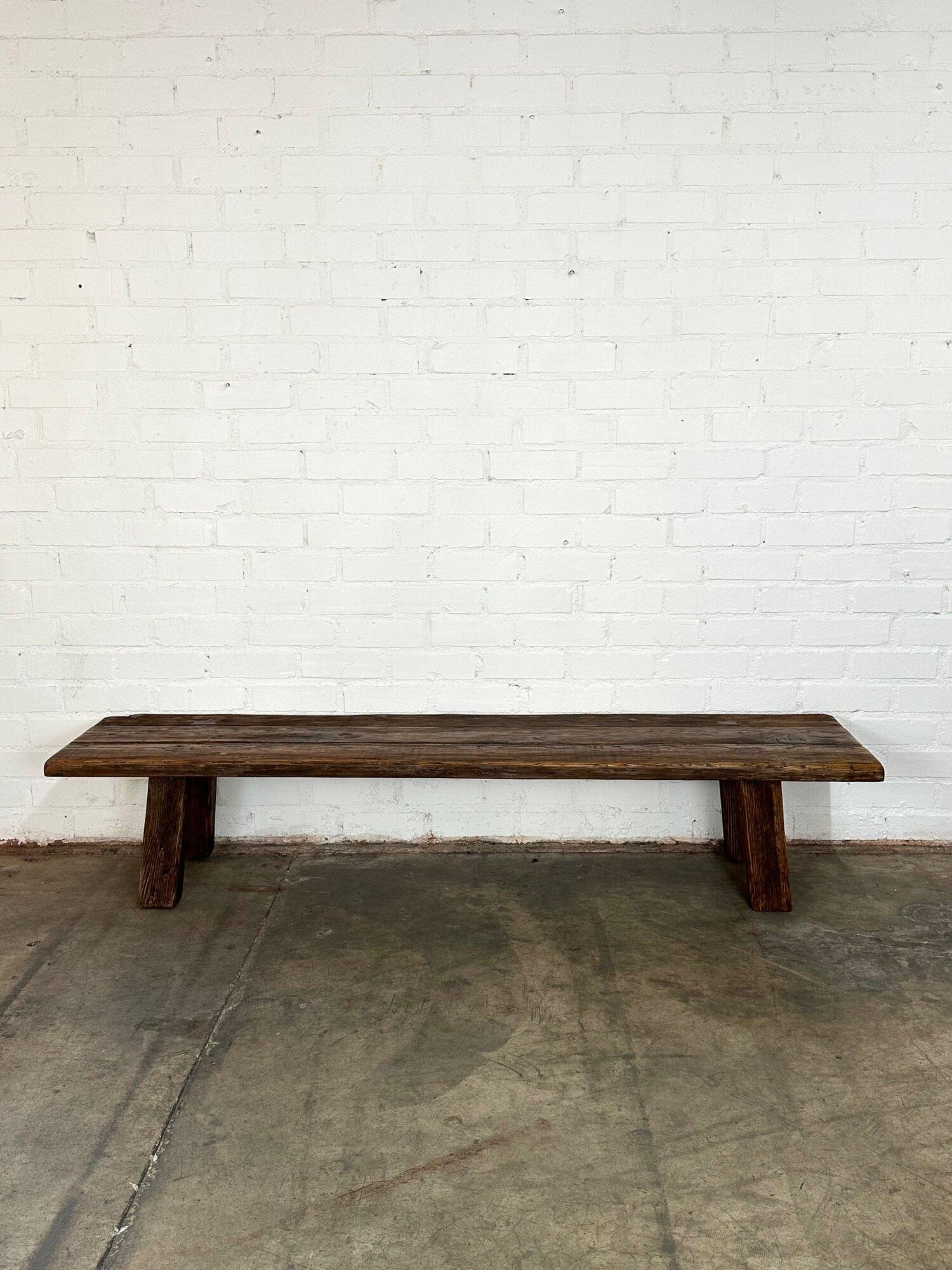 Rustic Low profile primitive bench or coffee table For Sale