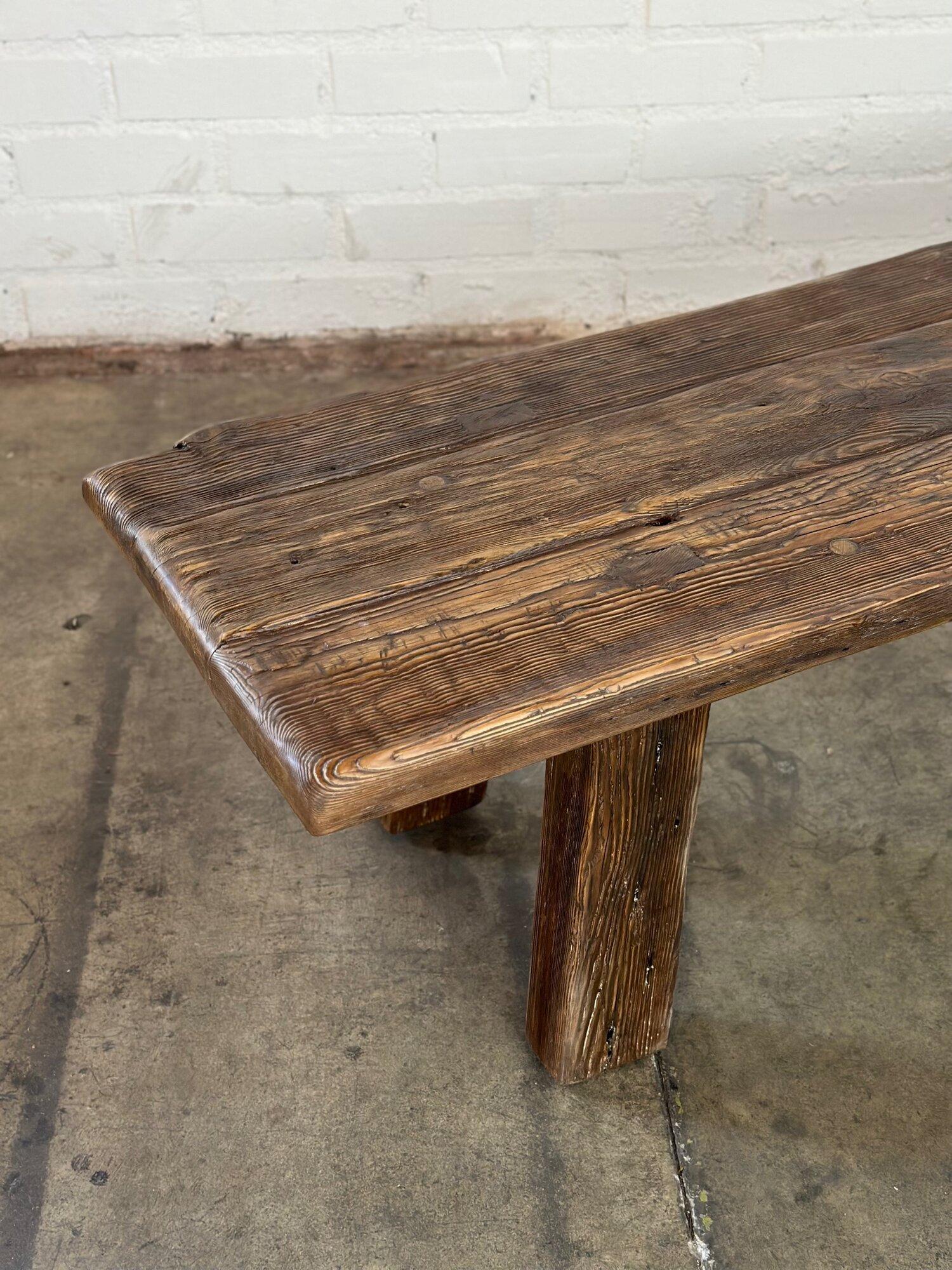 Late 20th Century Low profile primitive bench or coffee table For Sale