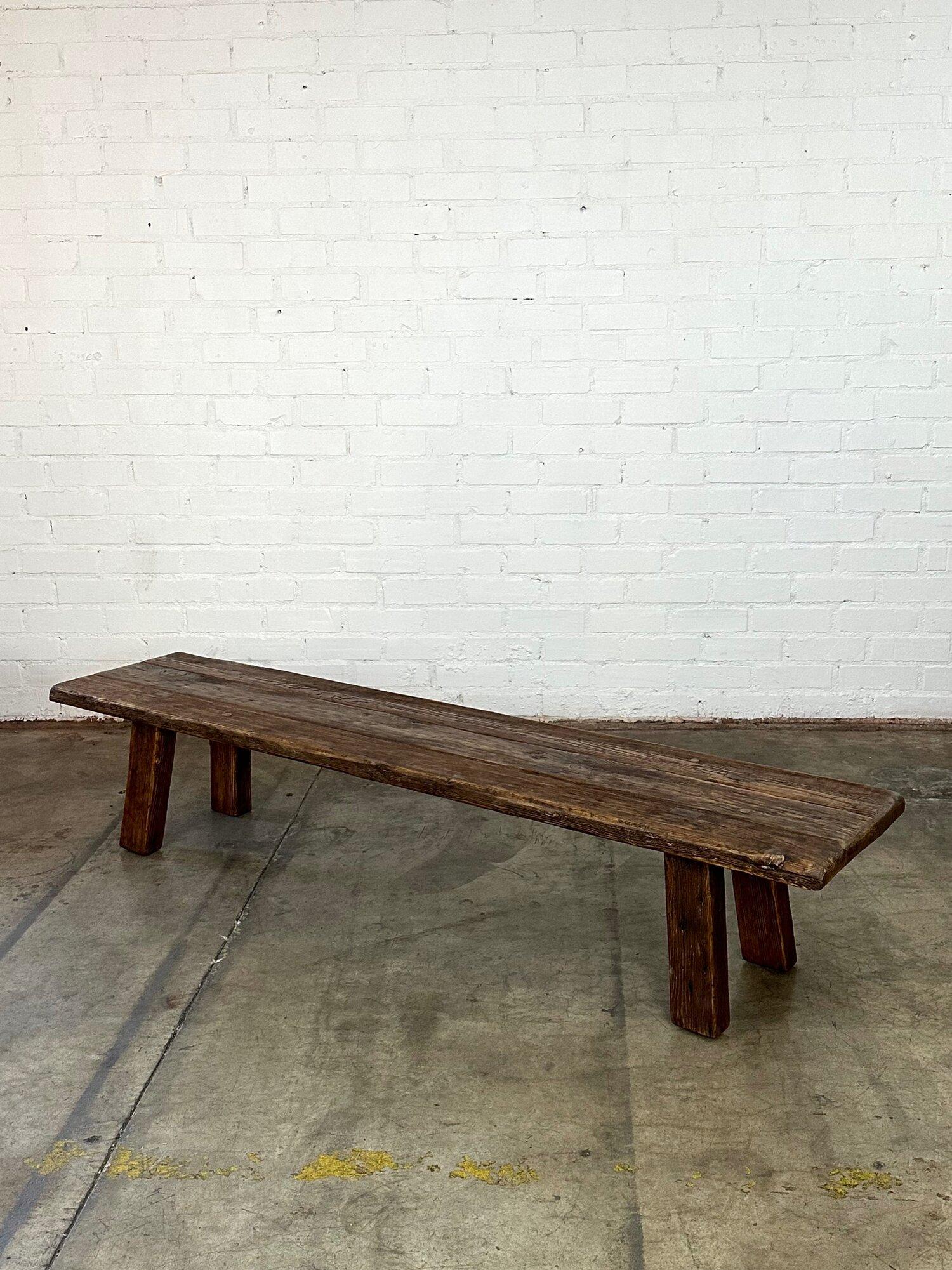 Low profile primitive bench or coffee table For Sale 1