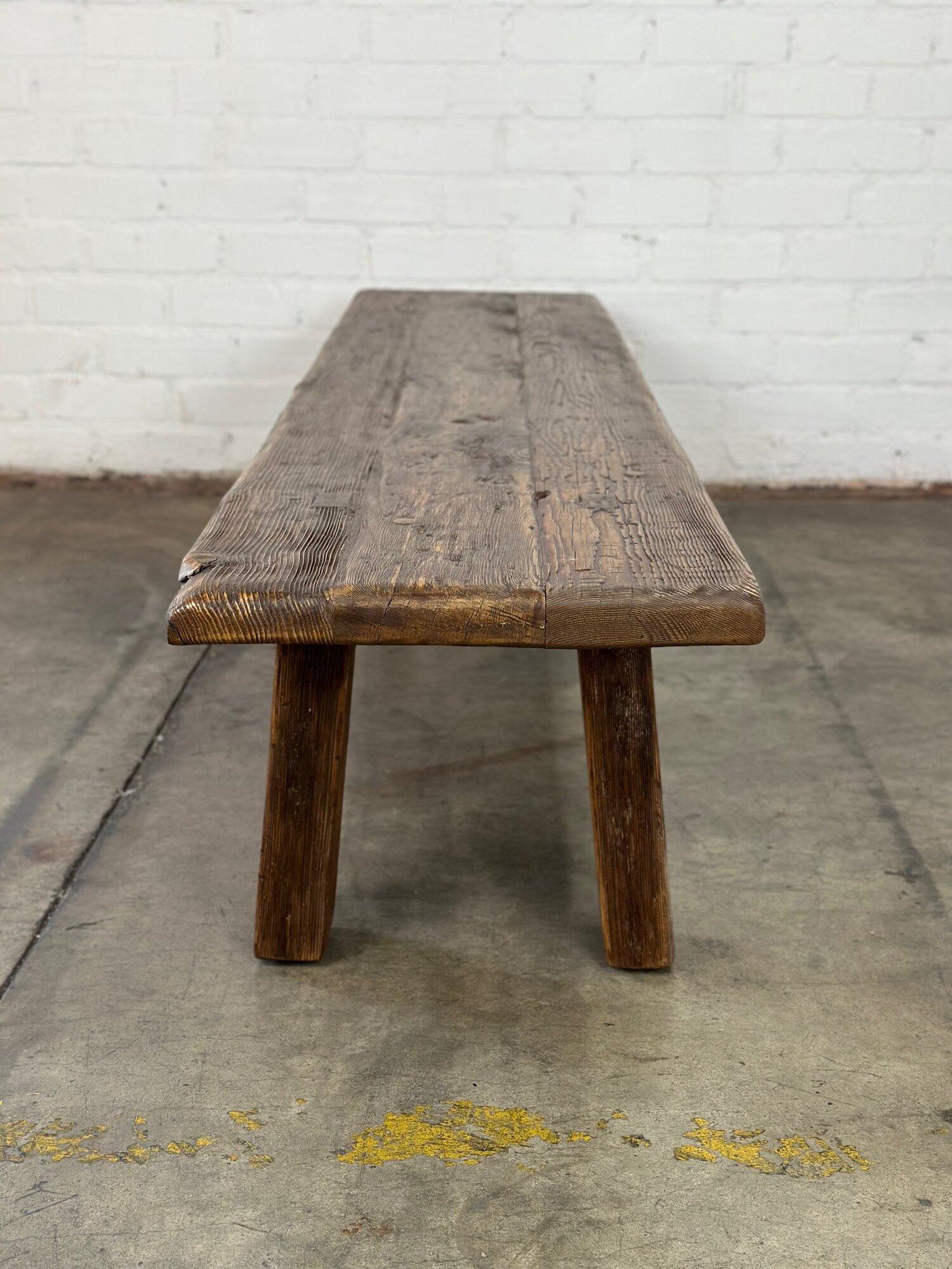 Low profile primitive bench or coffee table For Sale 3