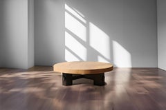 Low-profile Round Oak Table - Serene Fundamenta 36 by NONO