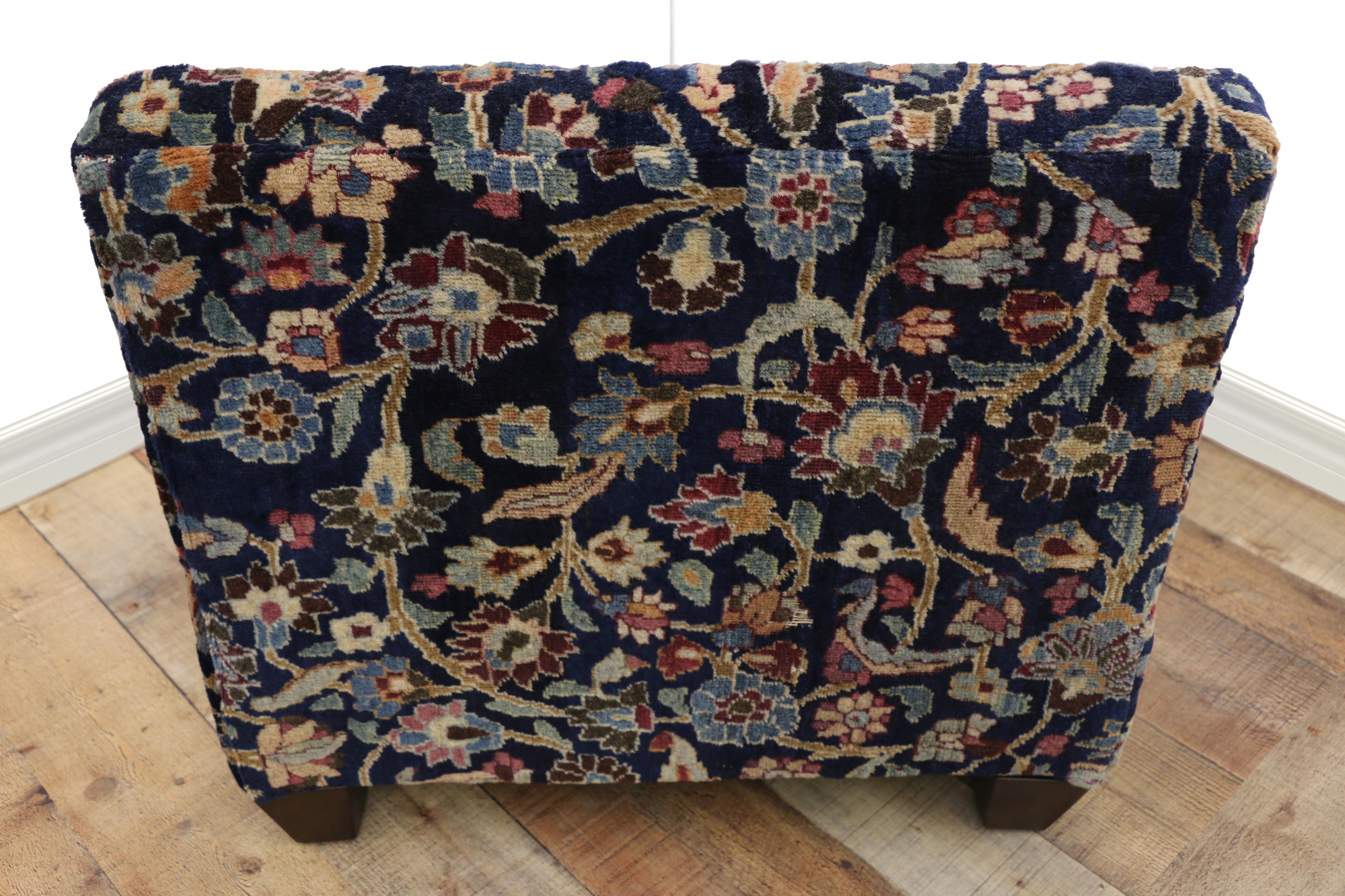 19th Century Low Profile Slipper Chair or Persian Petbed from Antique Persian Khorassan Rug