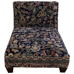 Low Profile Slipper Chair or Persian Petbed from Antique Persian Khorassan Rug