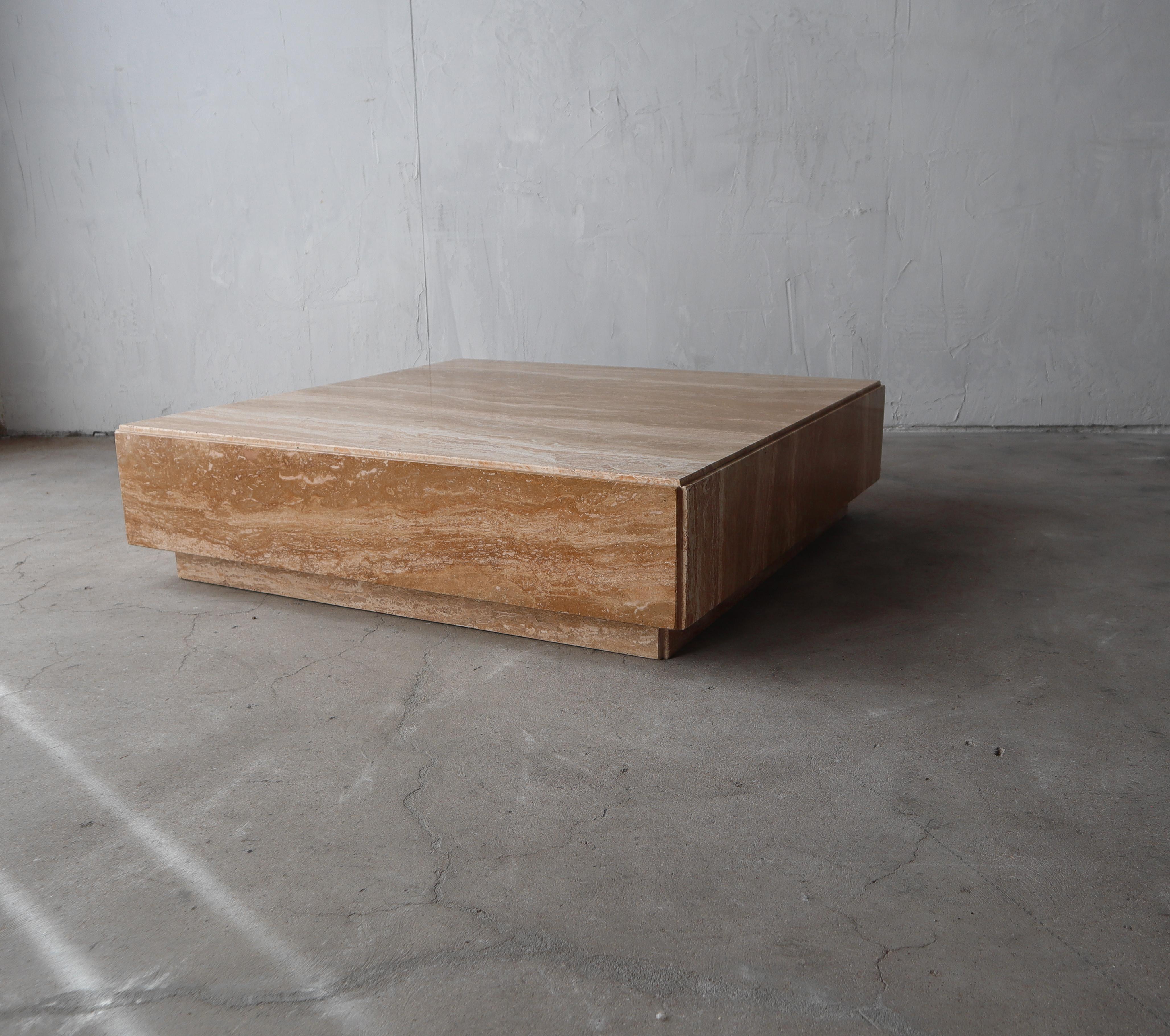 low profile marble coffee table