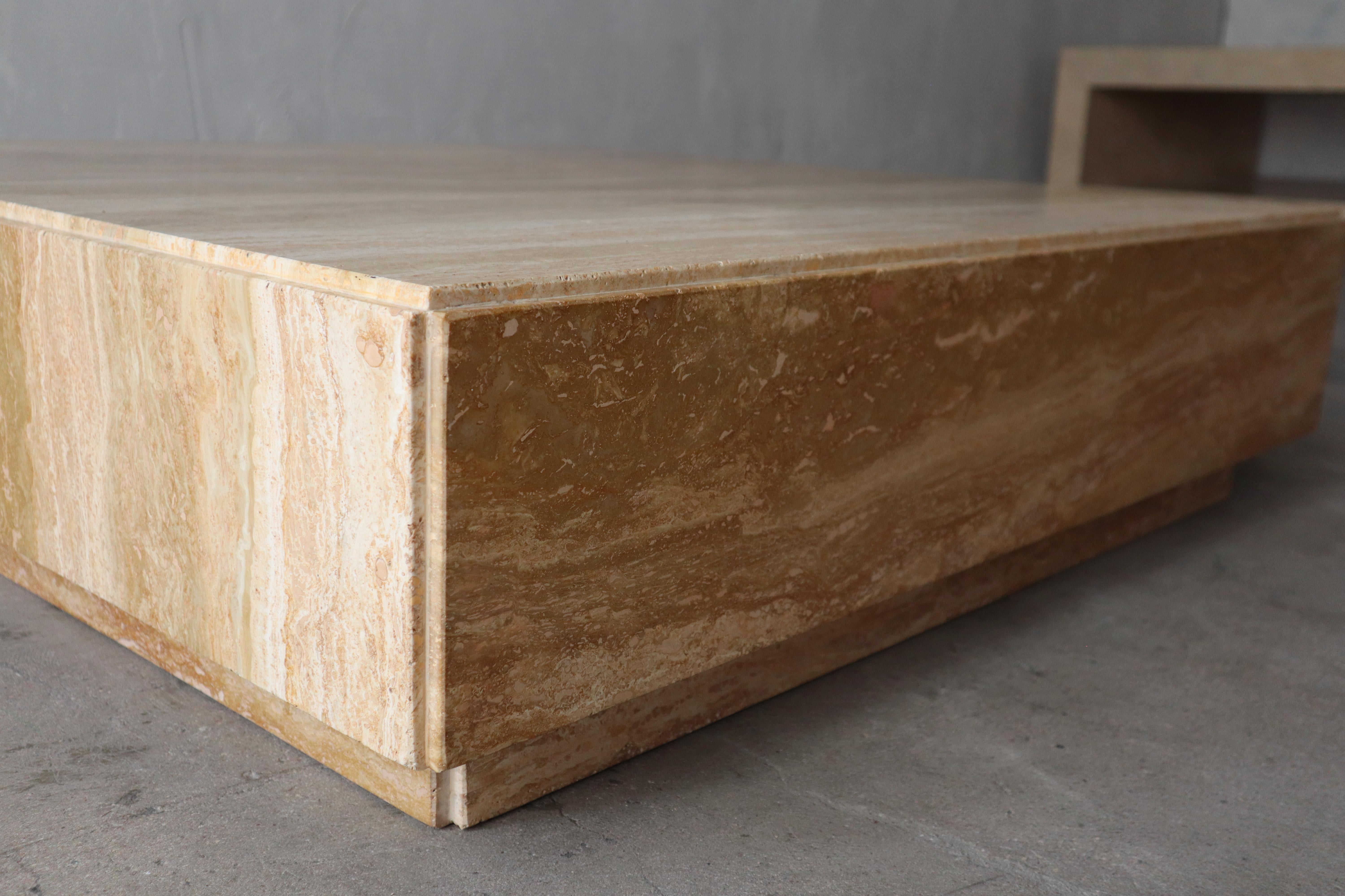 20th Century Low Profile Square Italian Marble Coffee Table