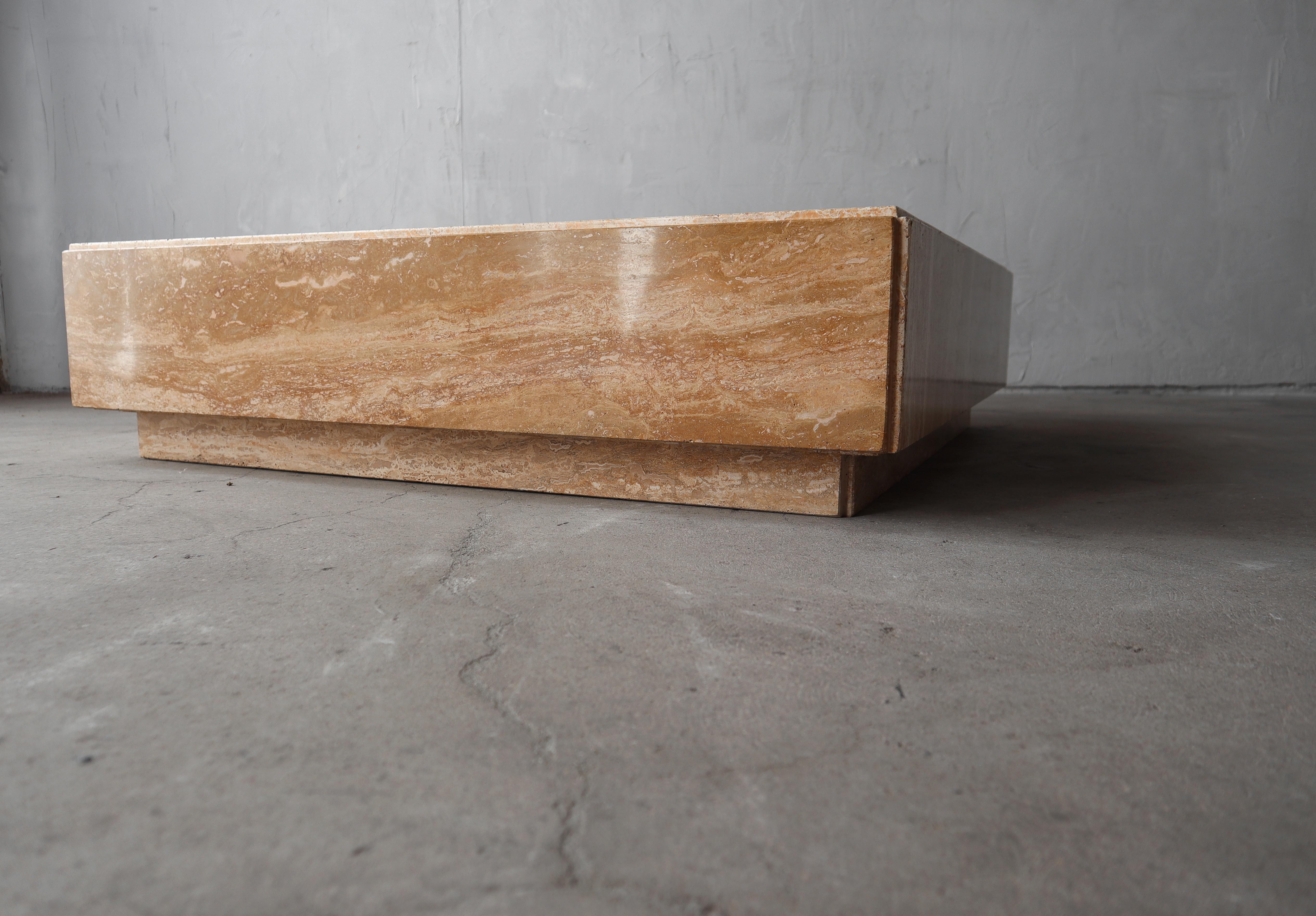 Low Profile Square Italian Marble Coffee Table 1