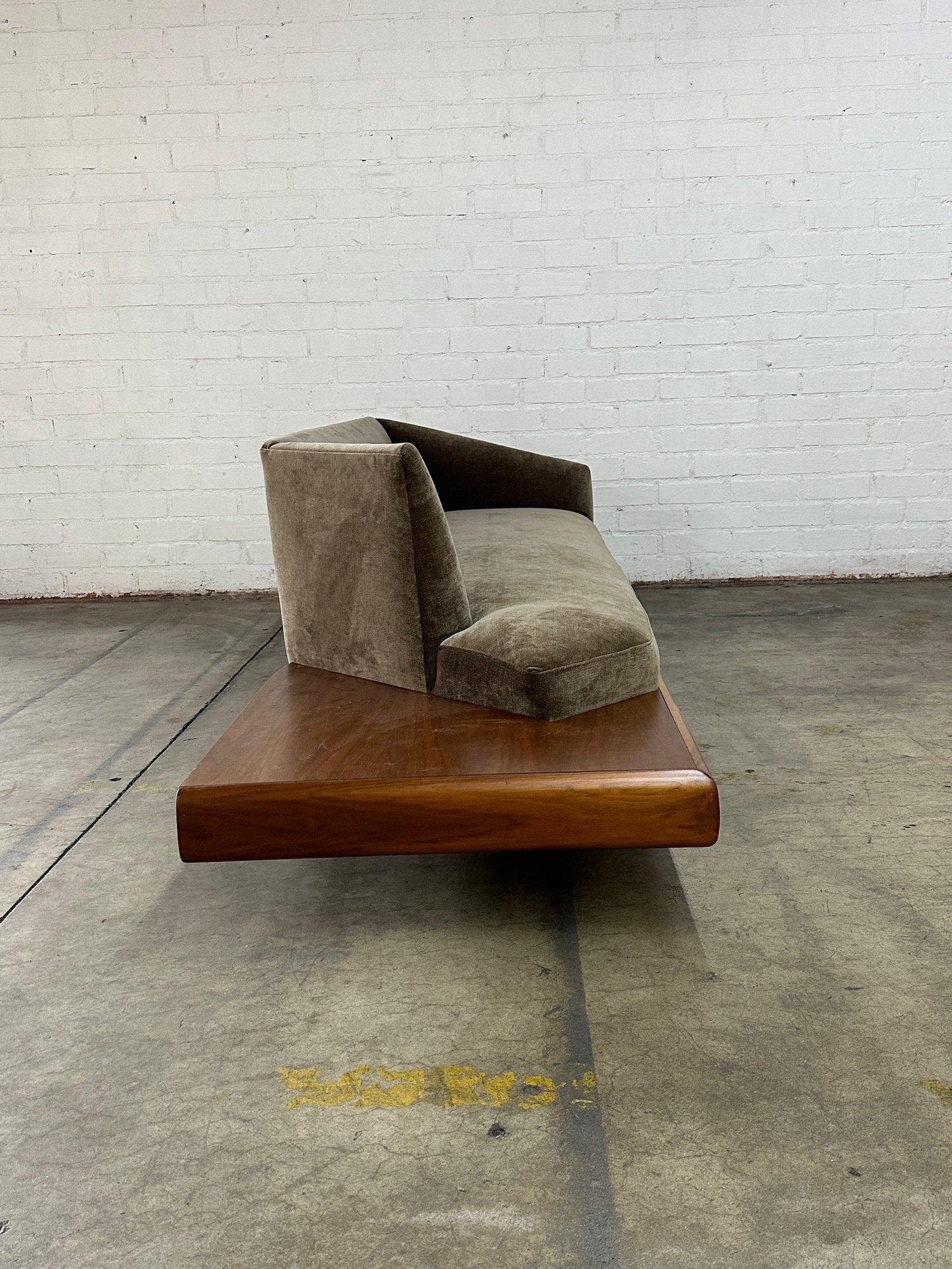 Low Profile Walnut Encased Sofa For Sale 4