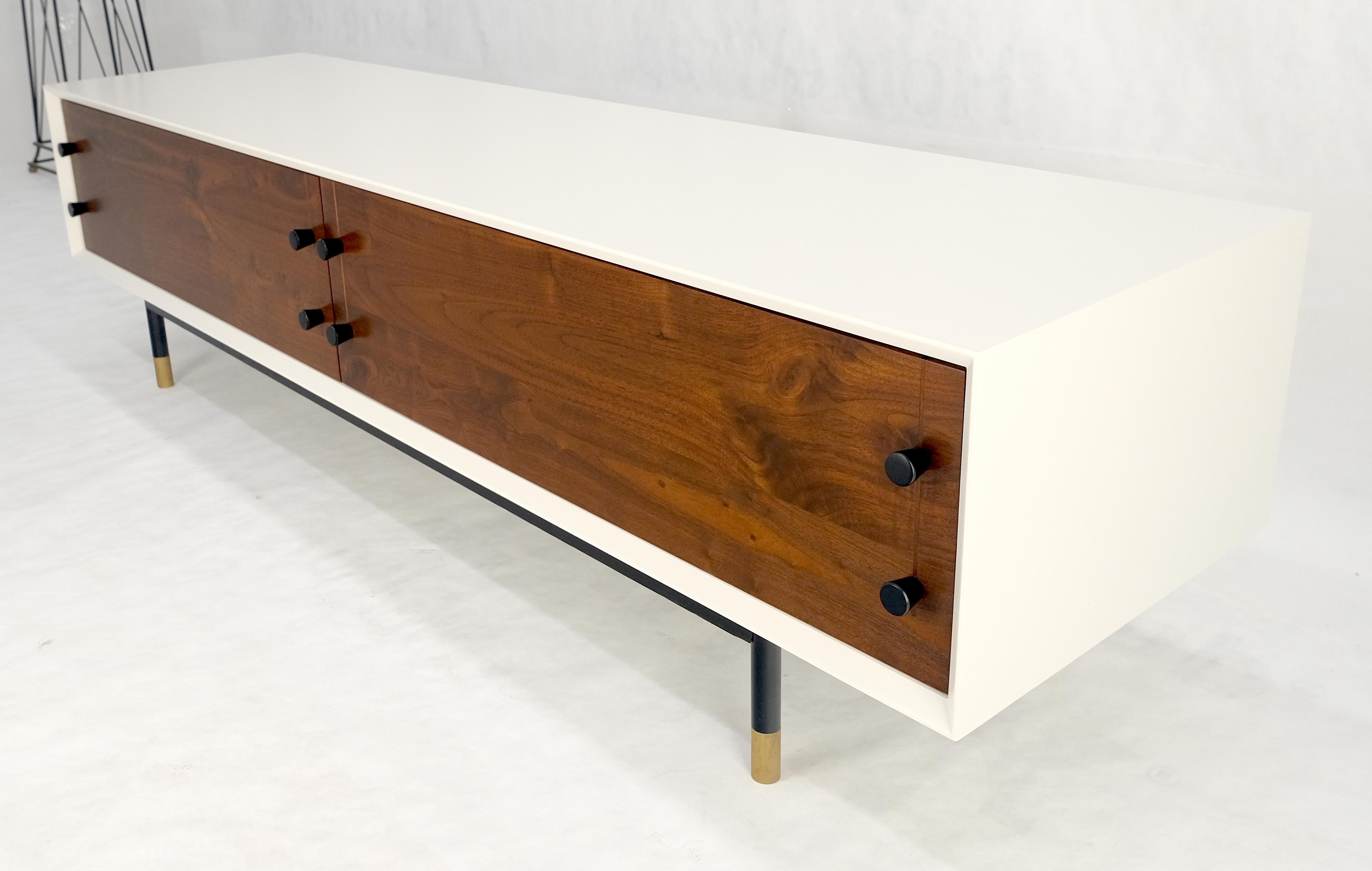 ¡Bajo Perfil Laca Blanca Nogal Aceitado Cajones Mueble TV Credenza Consola MINT! en venta 6