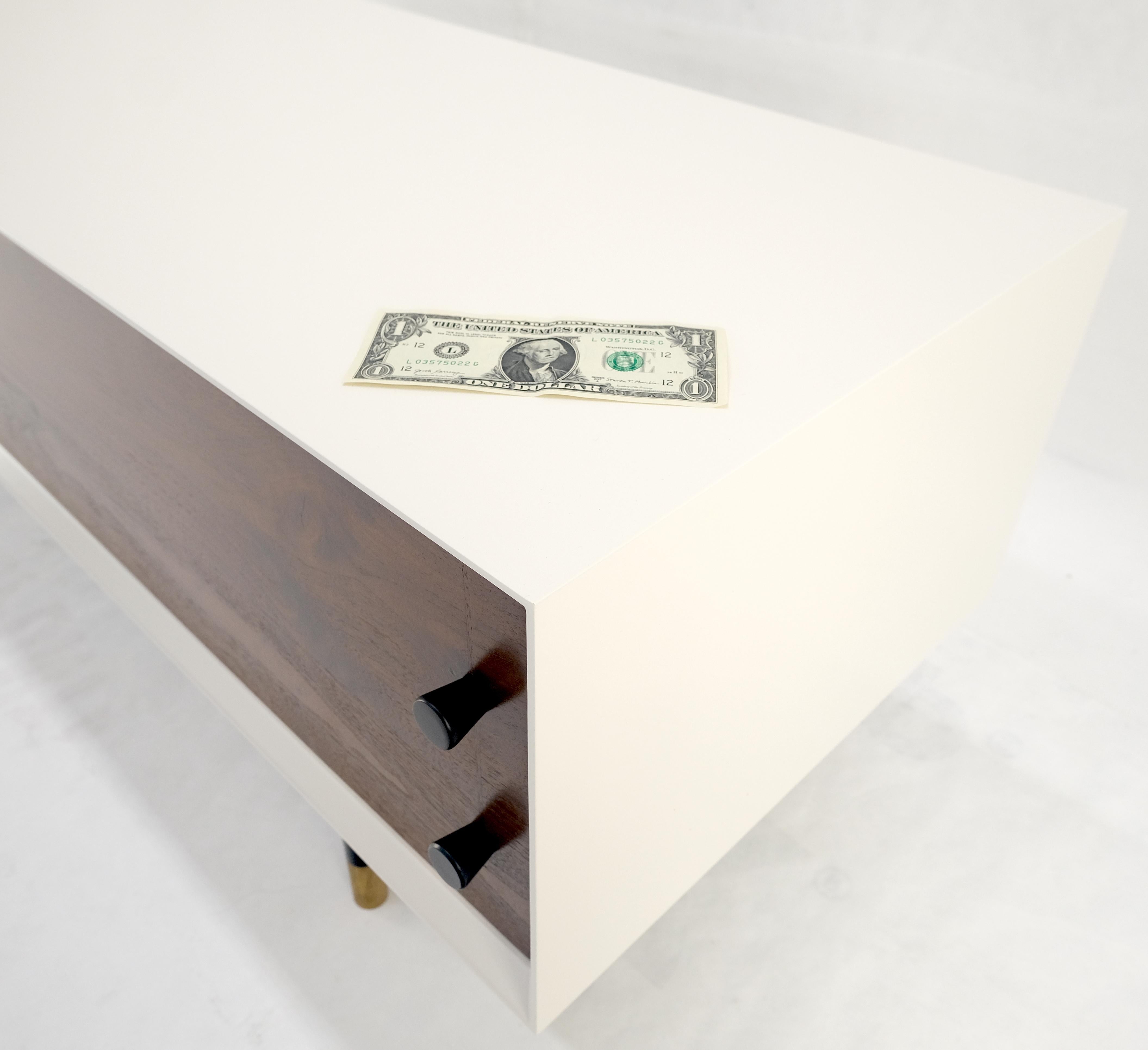 ¡Bajo Perfil Laca Blanca Nogal Aceitado Cajones Mueble TV Credenza Consola MINT! en venta 8