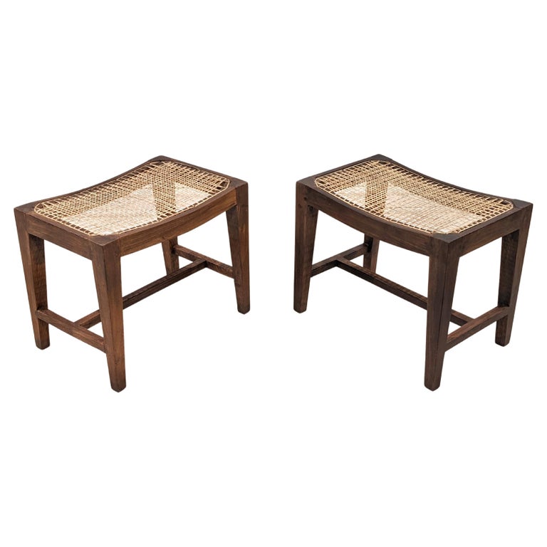 Lowl Retctangular Stool Low Rectangular Stool by Pierre Jeanneret For Sale at 1stDibs