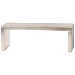 Low Rectangular Table in White Bronze Clad Over MDF by Stephanie Odegard