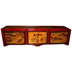 Antique Low Red Top TV Sideboard