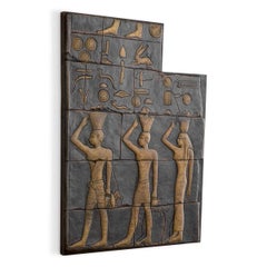 Low Relief, Wall Decoration in Patinated Bronze in the Taste of Ancient Egypt.