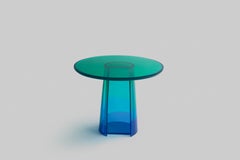 Low Resin Side Table in Blue Gradient by Paola Valle