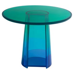 Low Resin Side Table in Blue Gradient by Paola Valle
