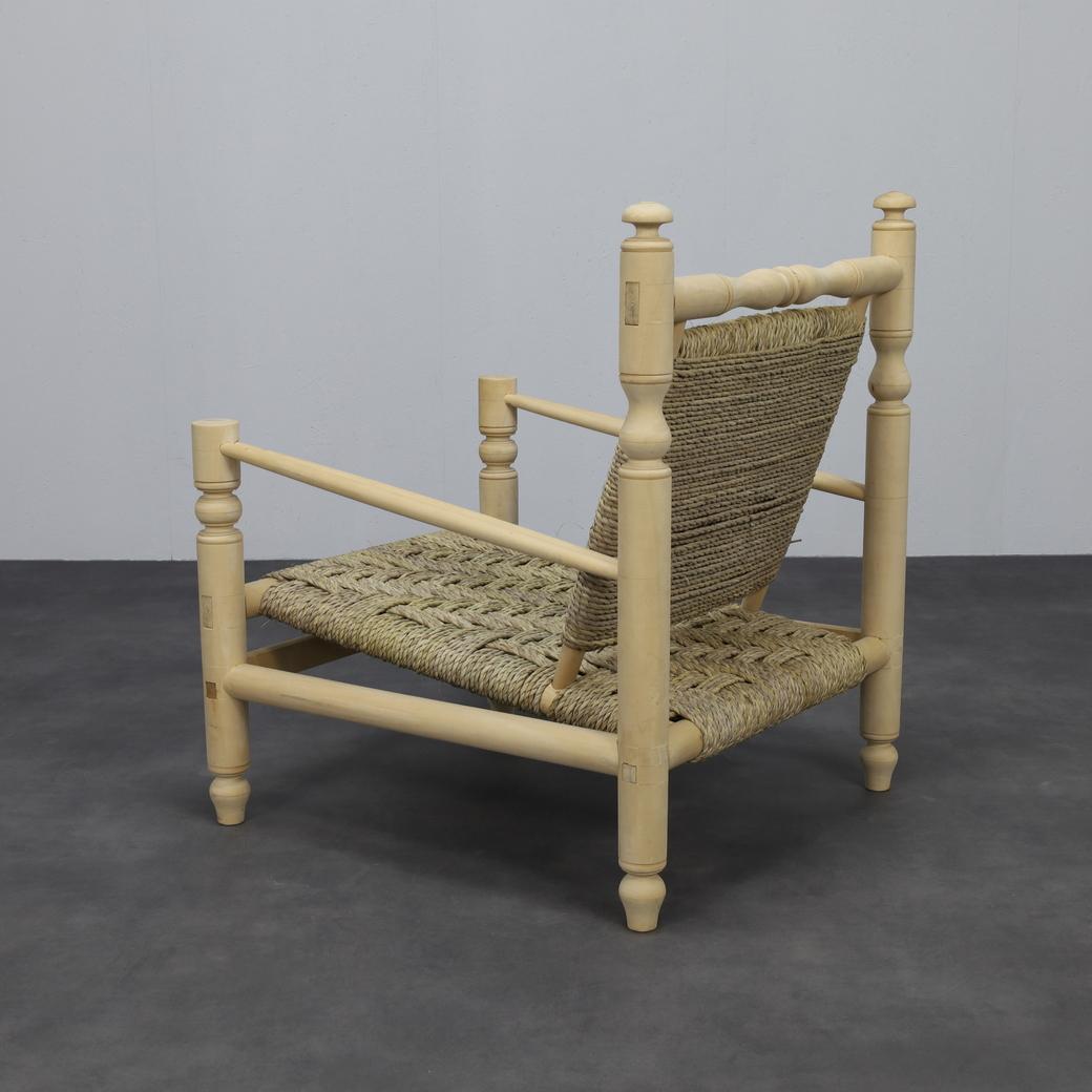 Sillón bajo de cuerda, Francia, 1970 finales del siglo XX en venta
