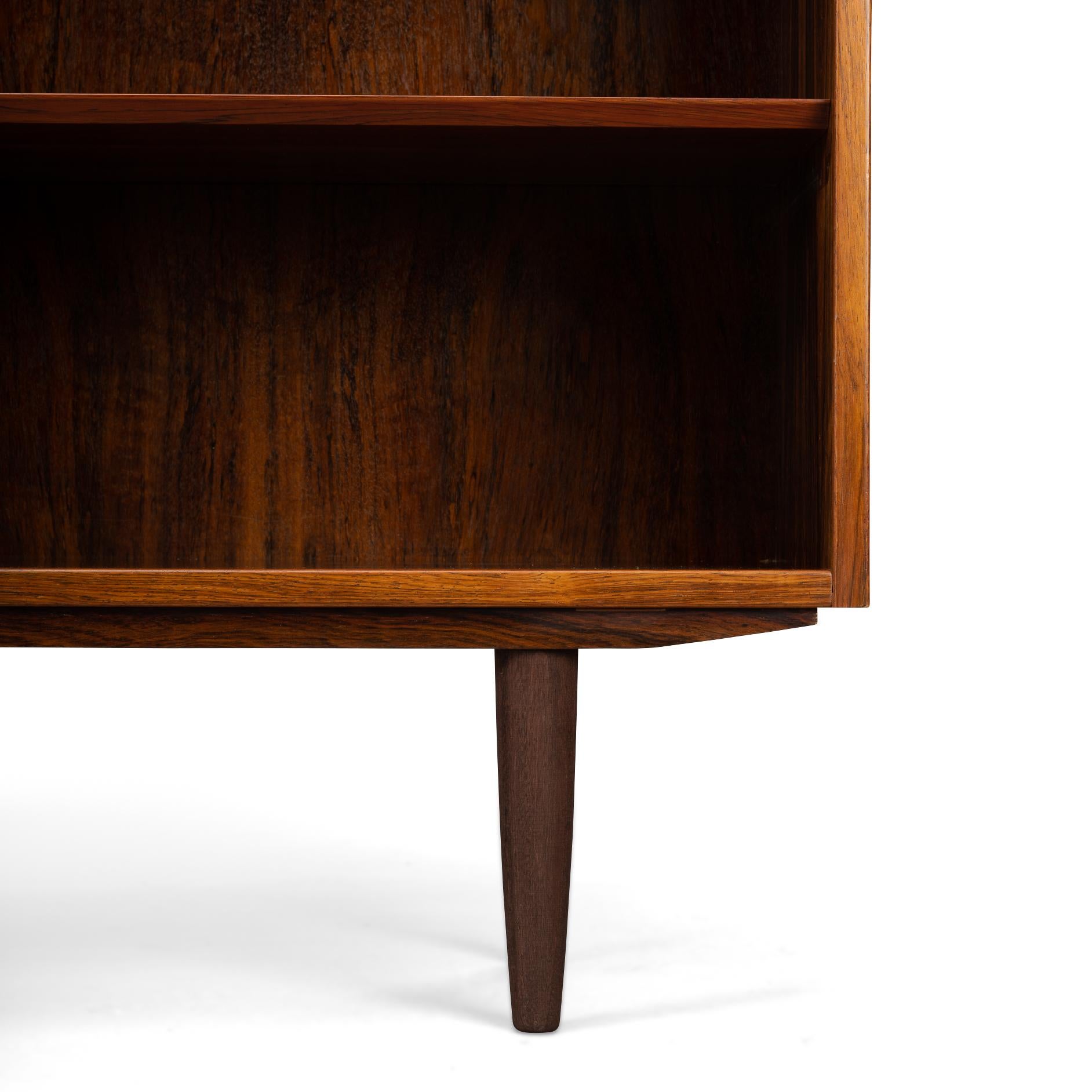 Danish Low Rosewood Bookcase by Carlo Jensen for Hundevad & Co, 1960s