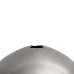 Low Round Ceramic Vase with Polished White Gold Lustre Glaze by Sandi Fellman