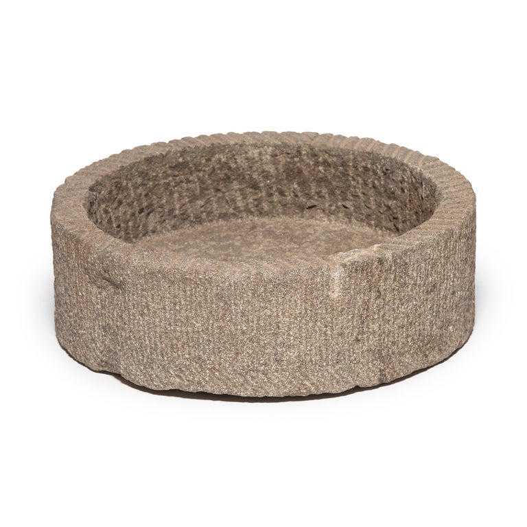 Low Round Chinese Mill Stone For Sale at 1stdibs