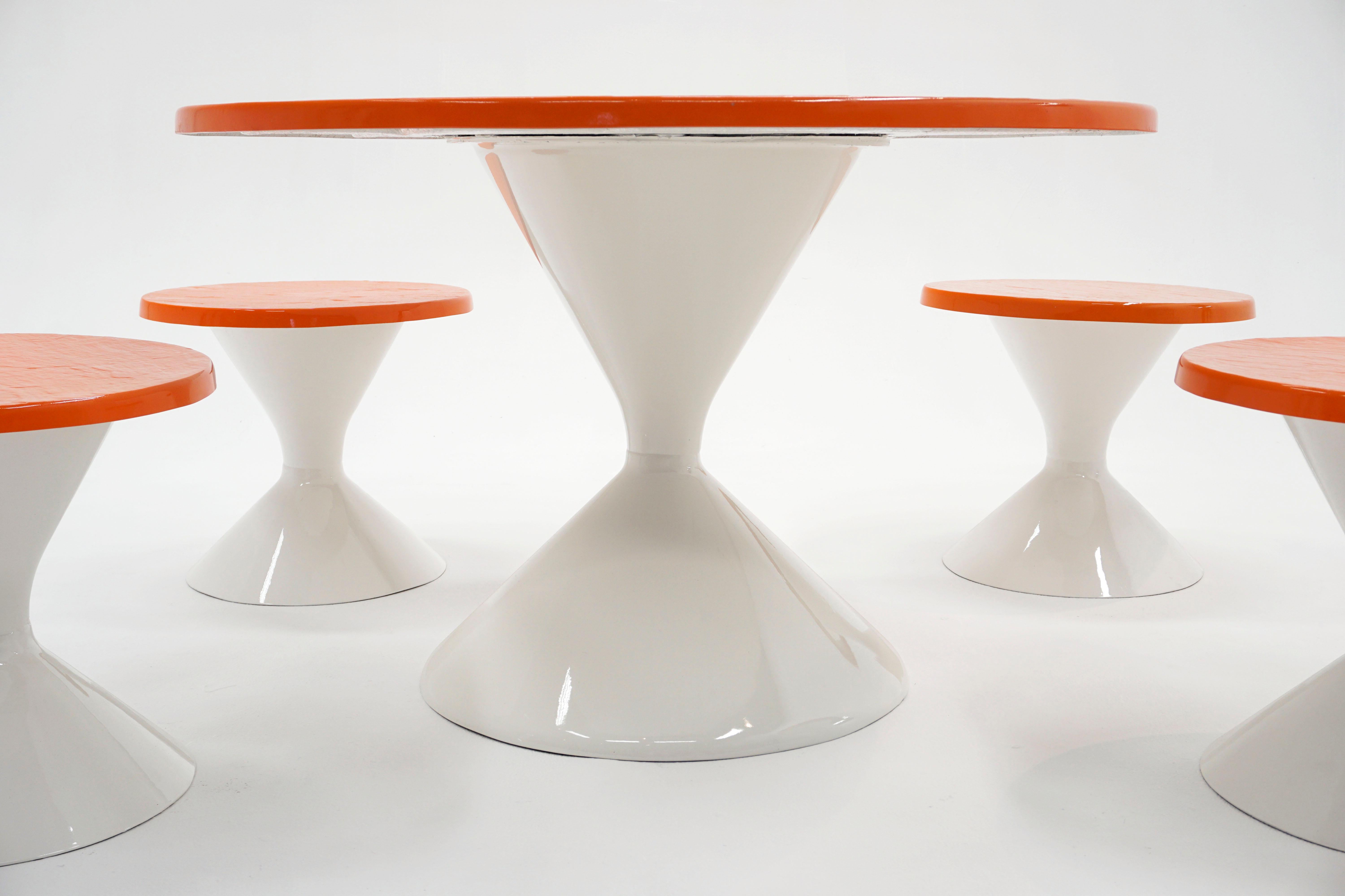 orange outdoor table
