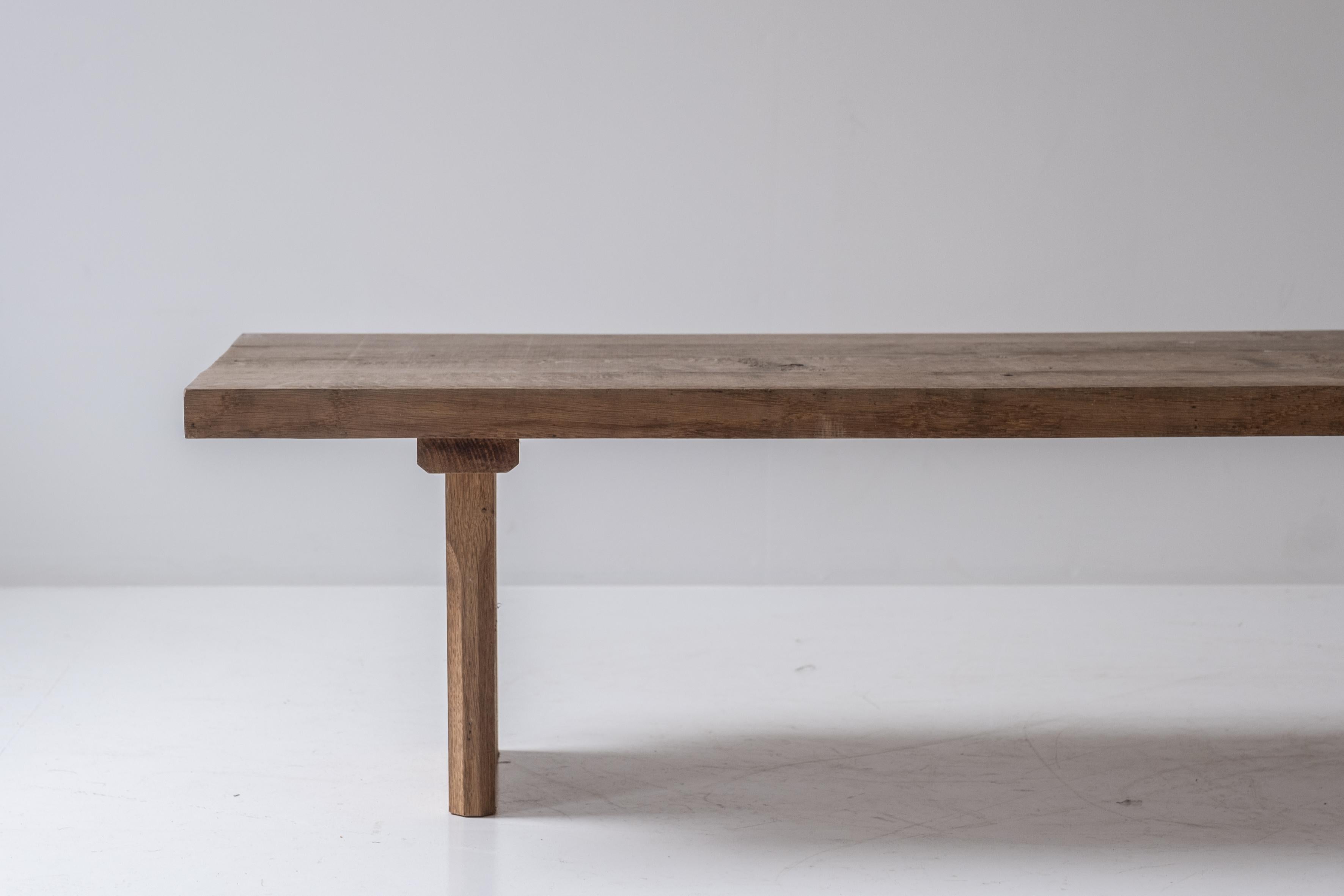 Low rustic coffee table from France, designed and handmade in the 1950s. 3