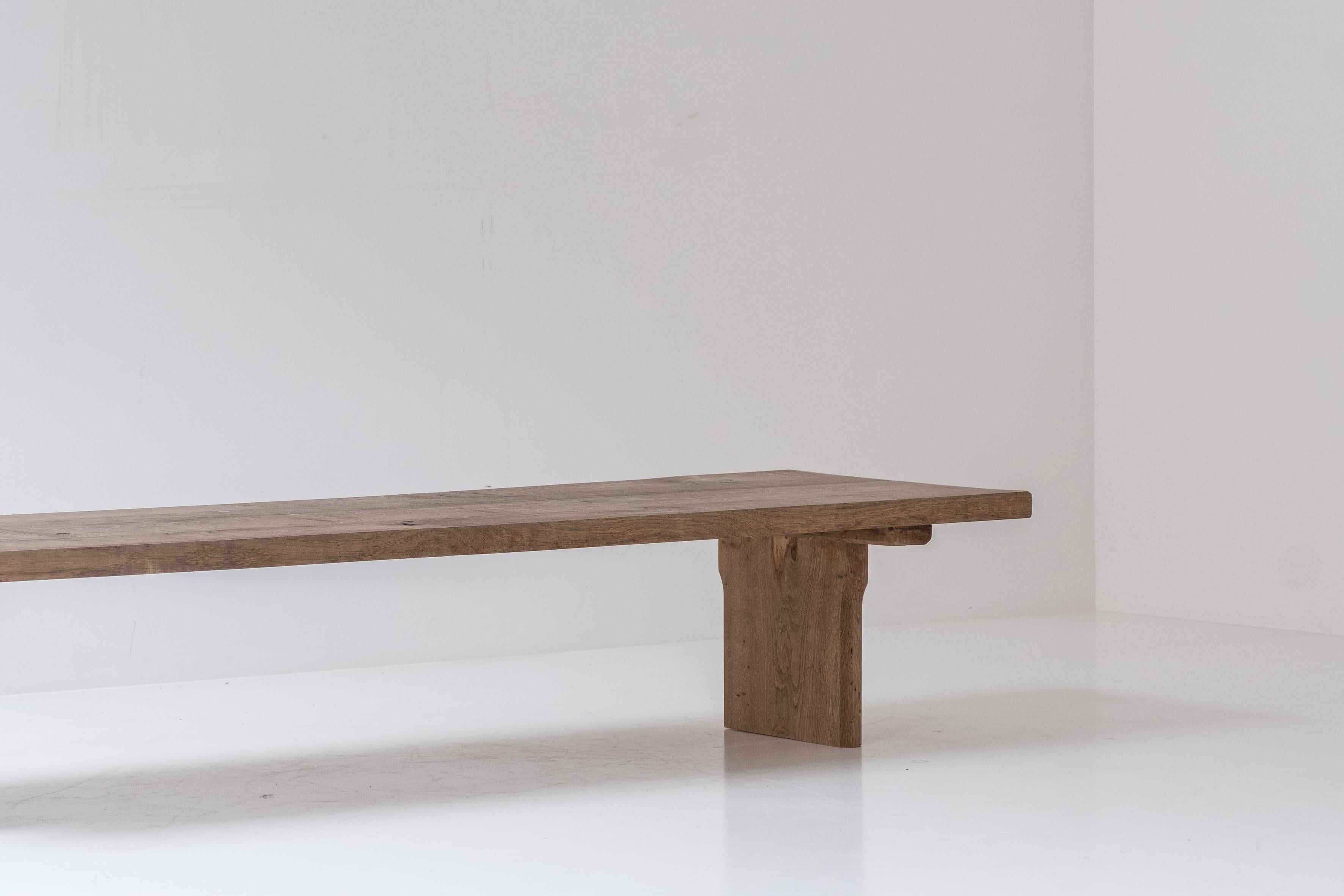 Low rustic coffee table from France, designed and handmade in the 1950s. In Good Condition In Antwerp, BE