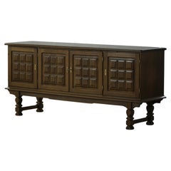 Low Sculptural Brutalist Sideboard in Oak, Danish Mid-Century Modern, 1960s