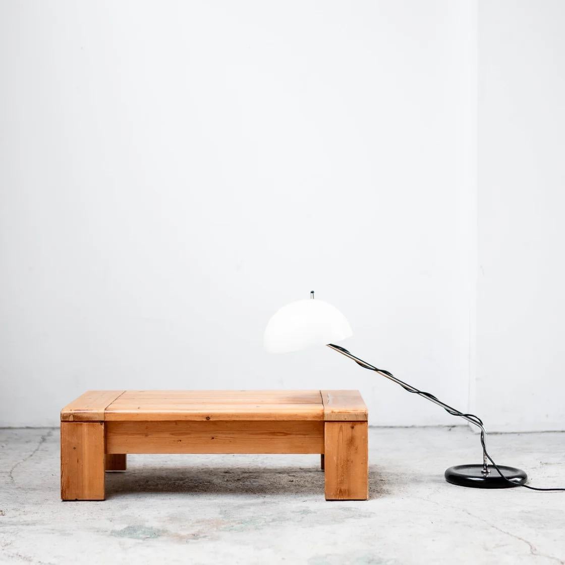 French Low side table, France, Les Arcs, 1980s, Simple and sturdy construction For Sale