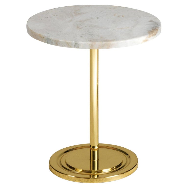 Low Side Table with Marble For Sale at 1stDibs