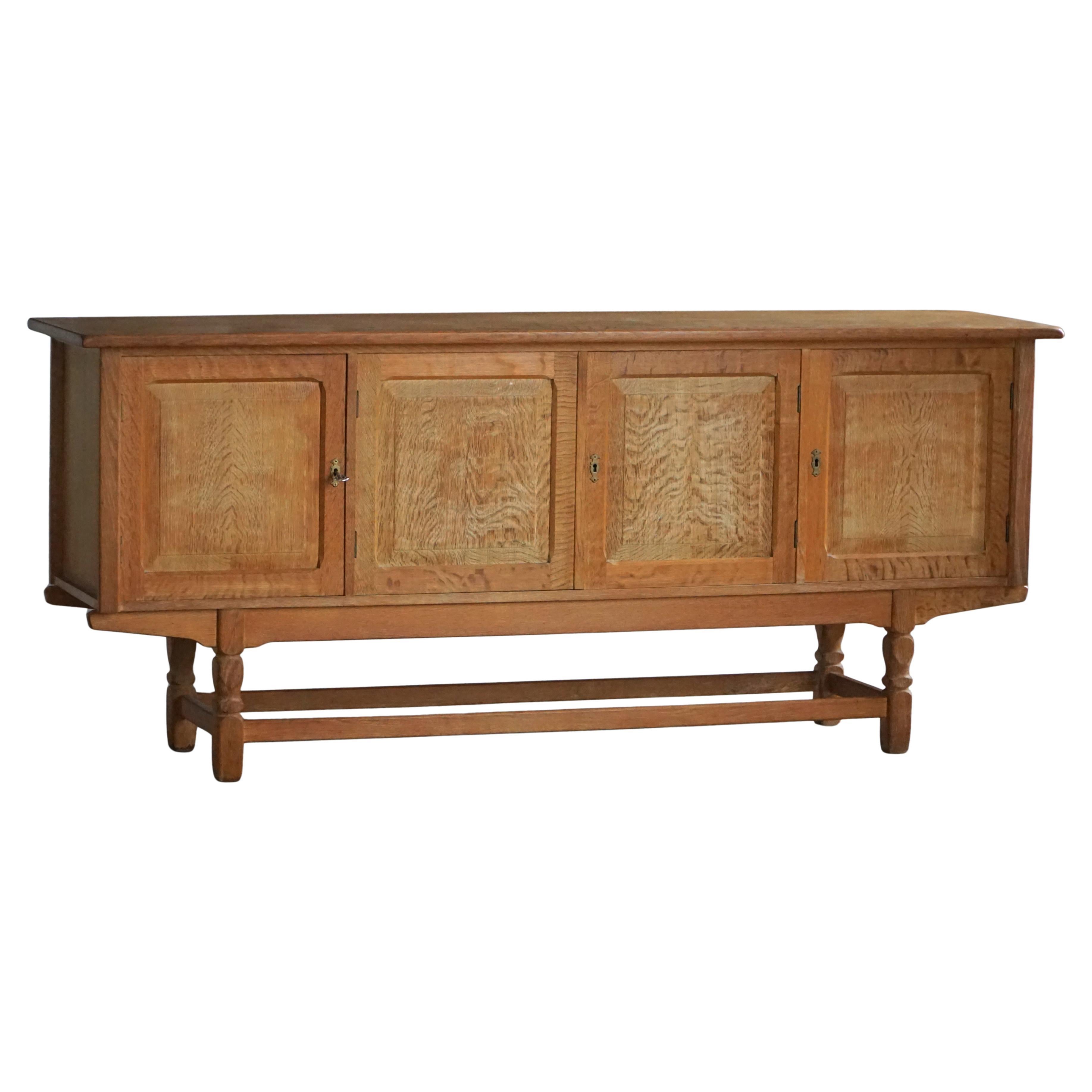 Low Sideboard in Oak, Mid Century Modern, Made by a Danish Cabinetmaker, 1960s