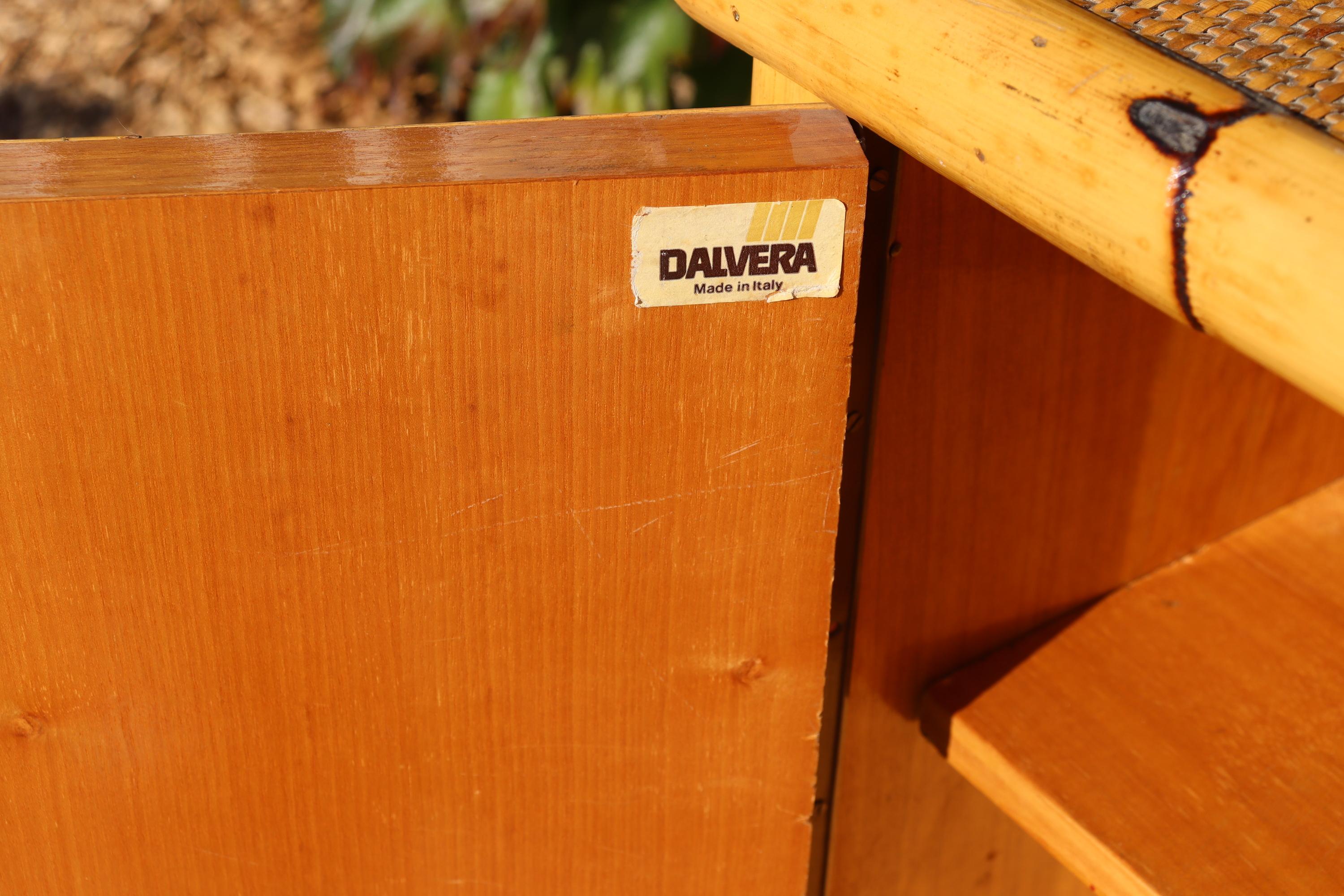 Low Sideboard In Rattan And Bamboo Signed By Dal Vera Italy 1960 im Angebot 2