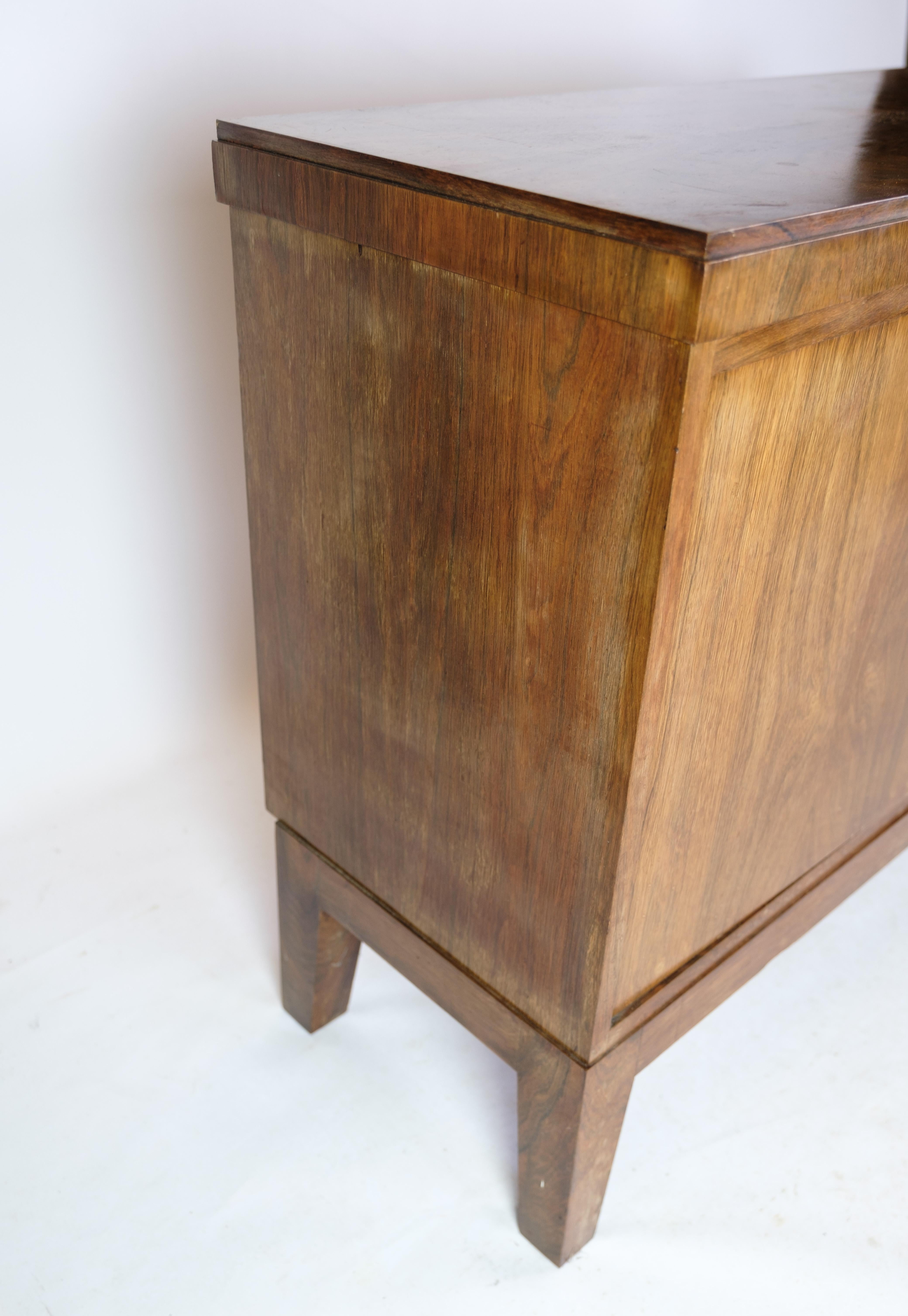 Low Sideboard in Rosewood with Brass Handles of Danish Carpenter From 1950s For Sale 12